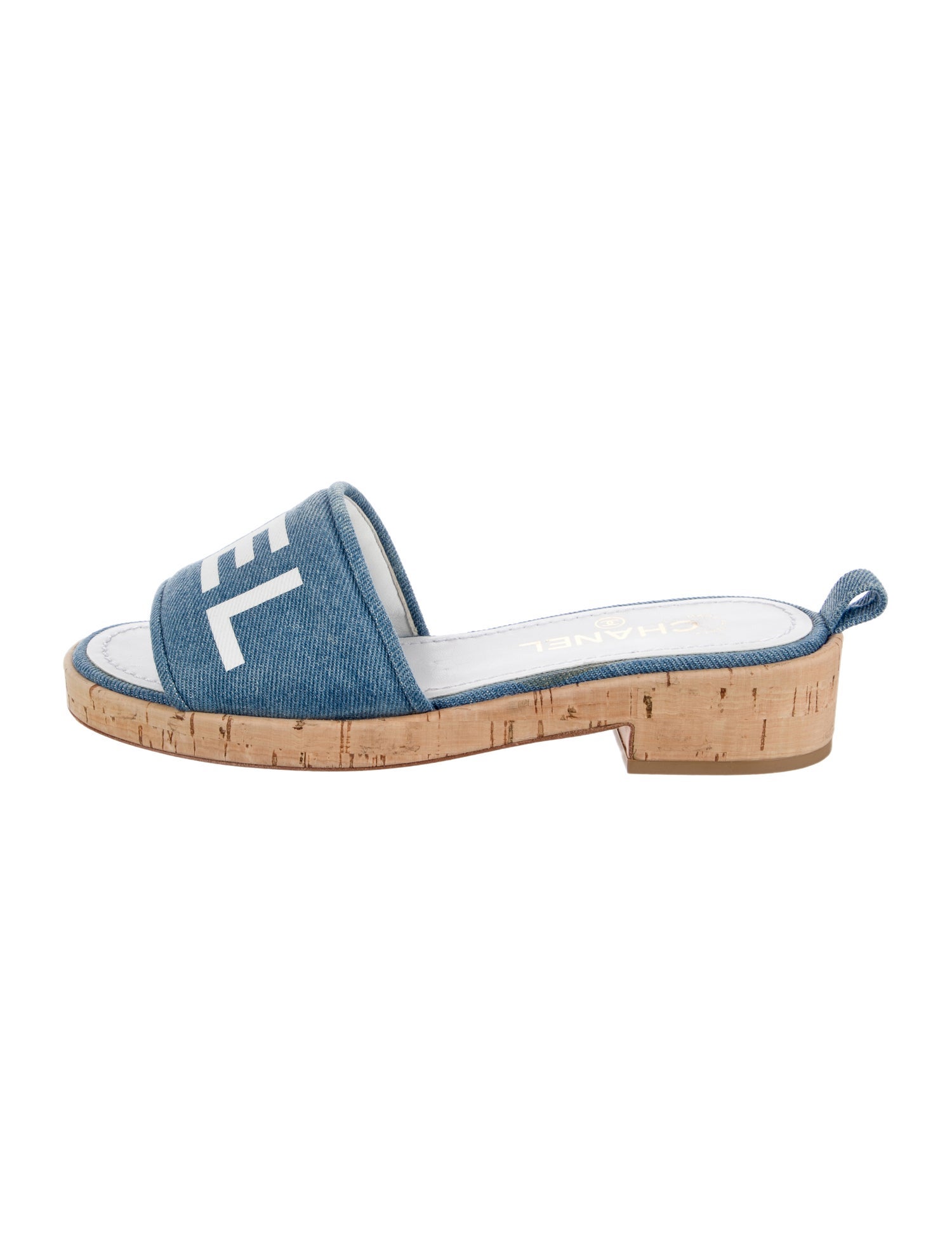 Chanel Denim Printed Slides