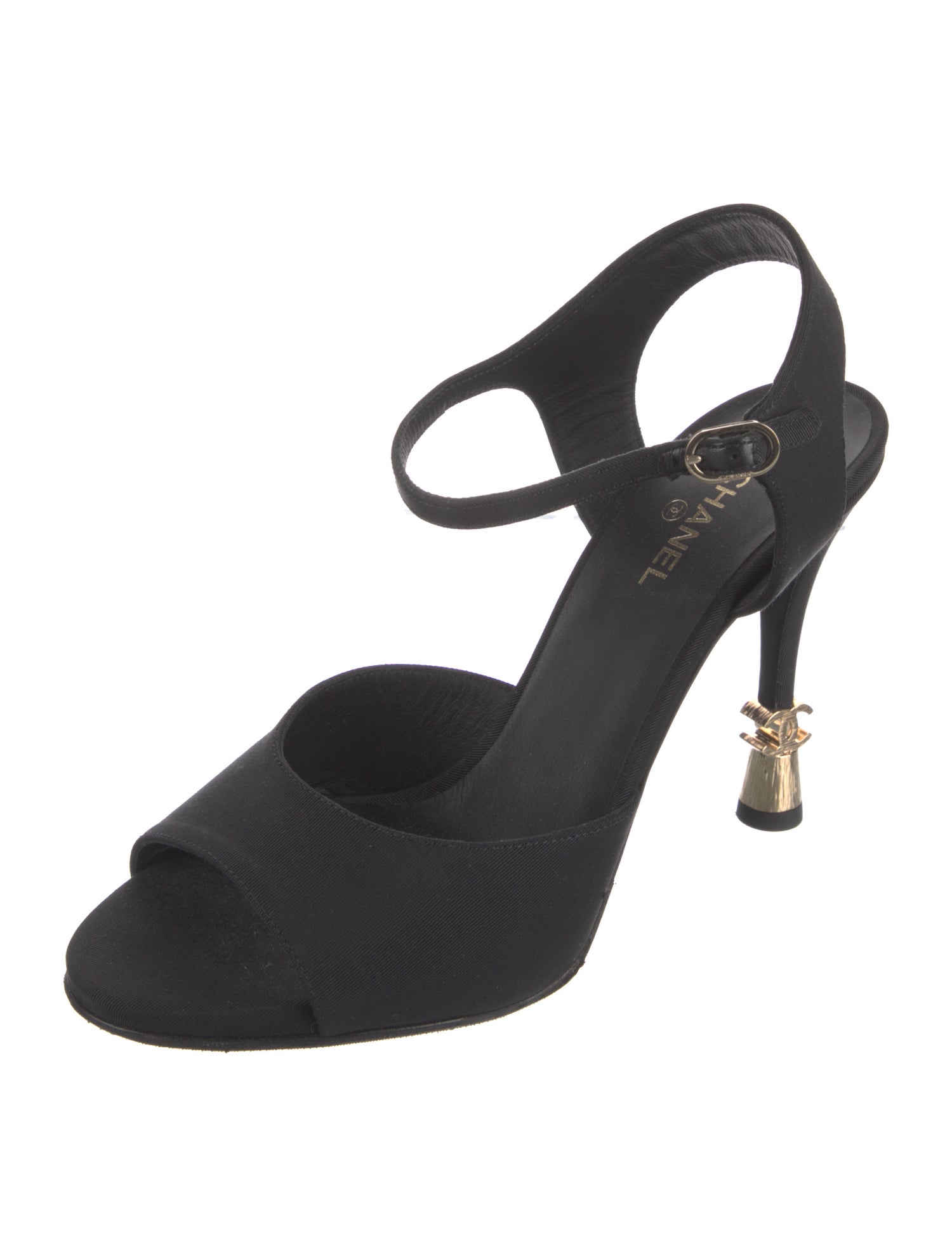 Chanel Interlocking CC Logo Slingback Sandals