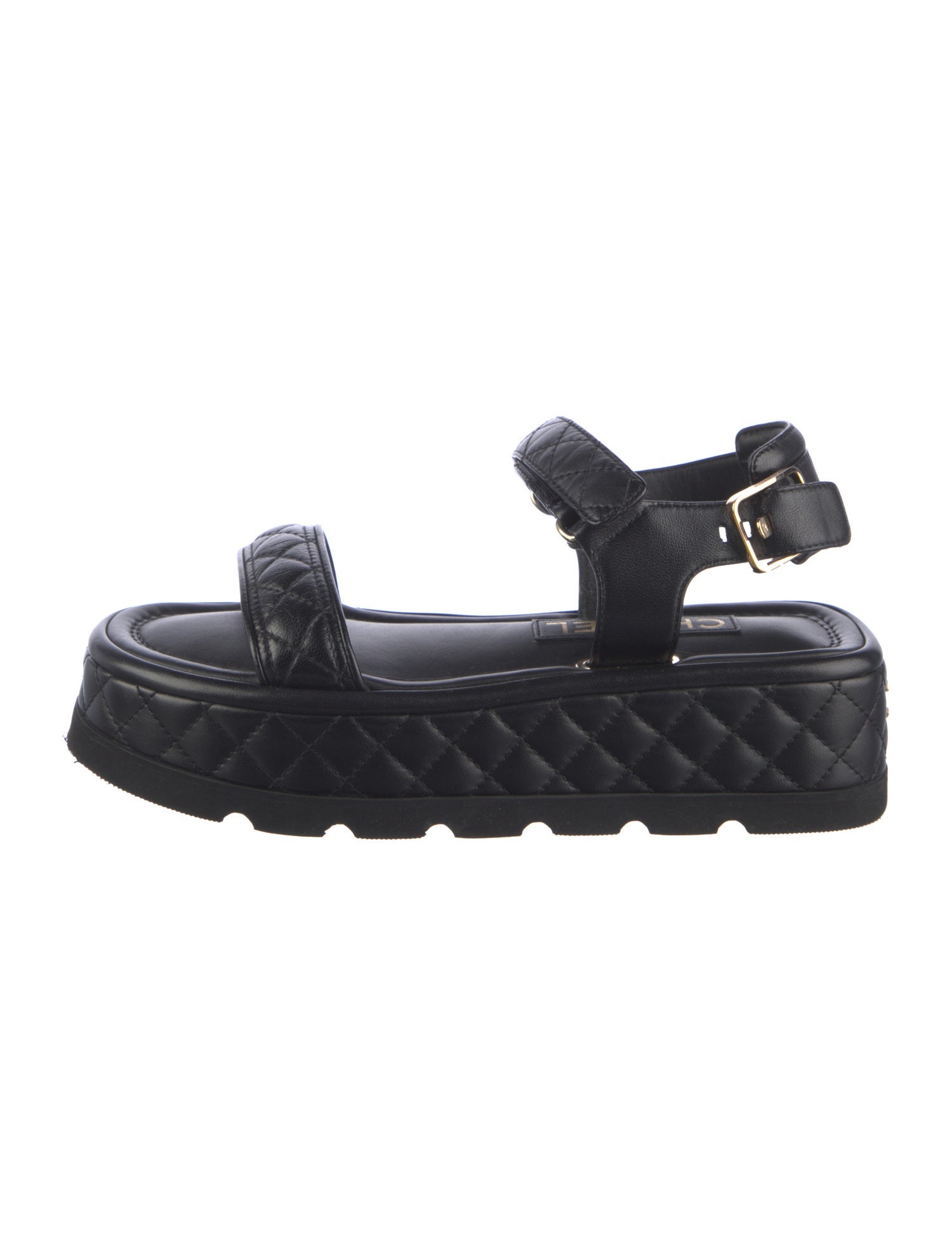 Chanel Interlocking CC Logo Leather Espadrilles
