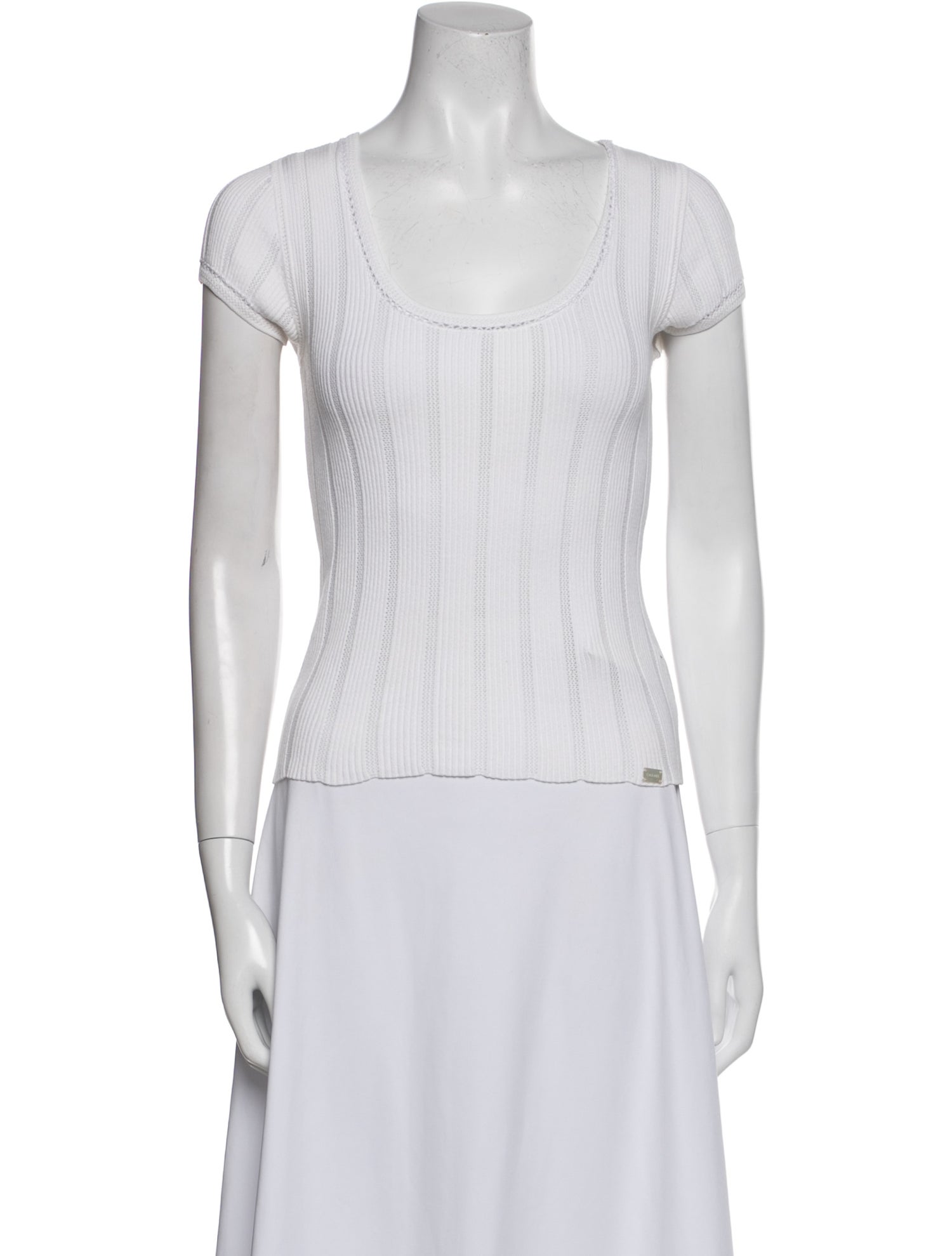 Chanel Striped Scoop Neck Top