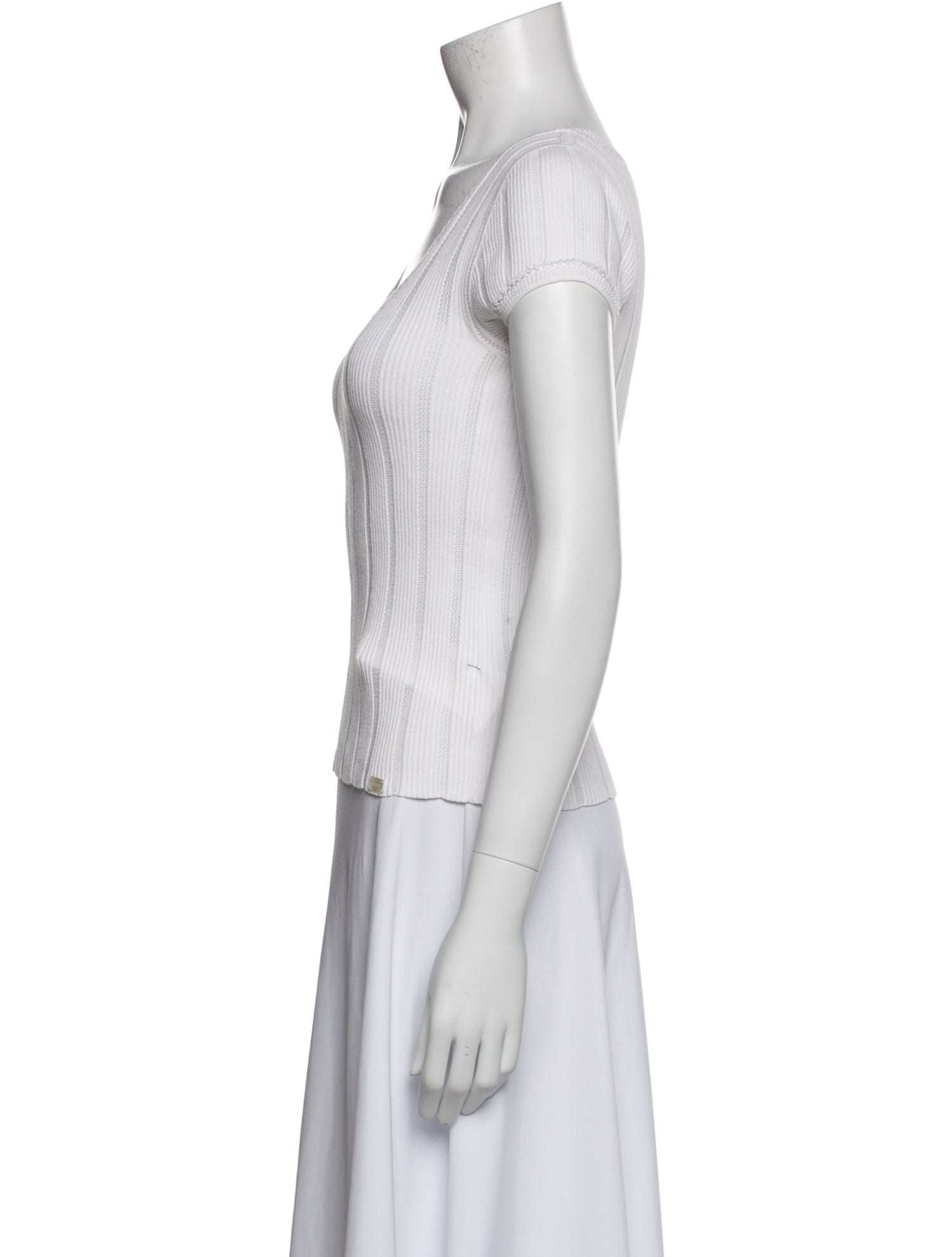 Chanel Striped Scoop Neck Top