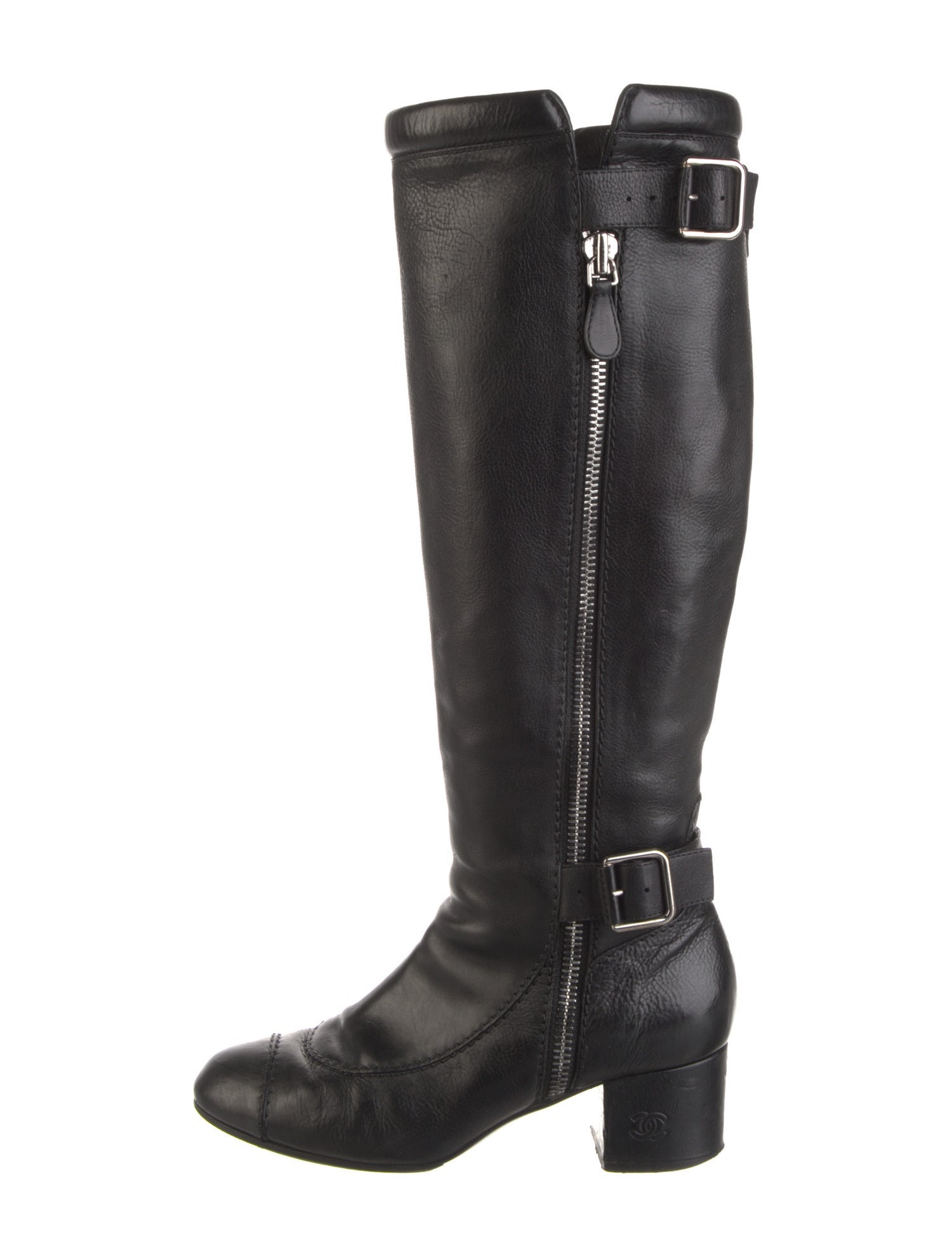 Chanel 2010 Interlocking CC Logo Riding Boots