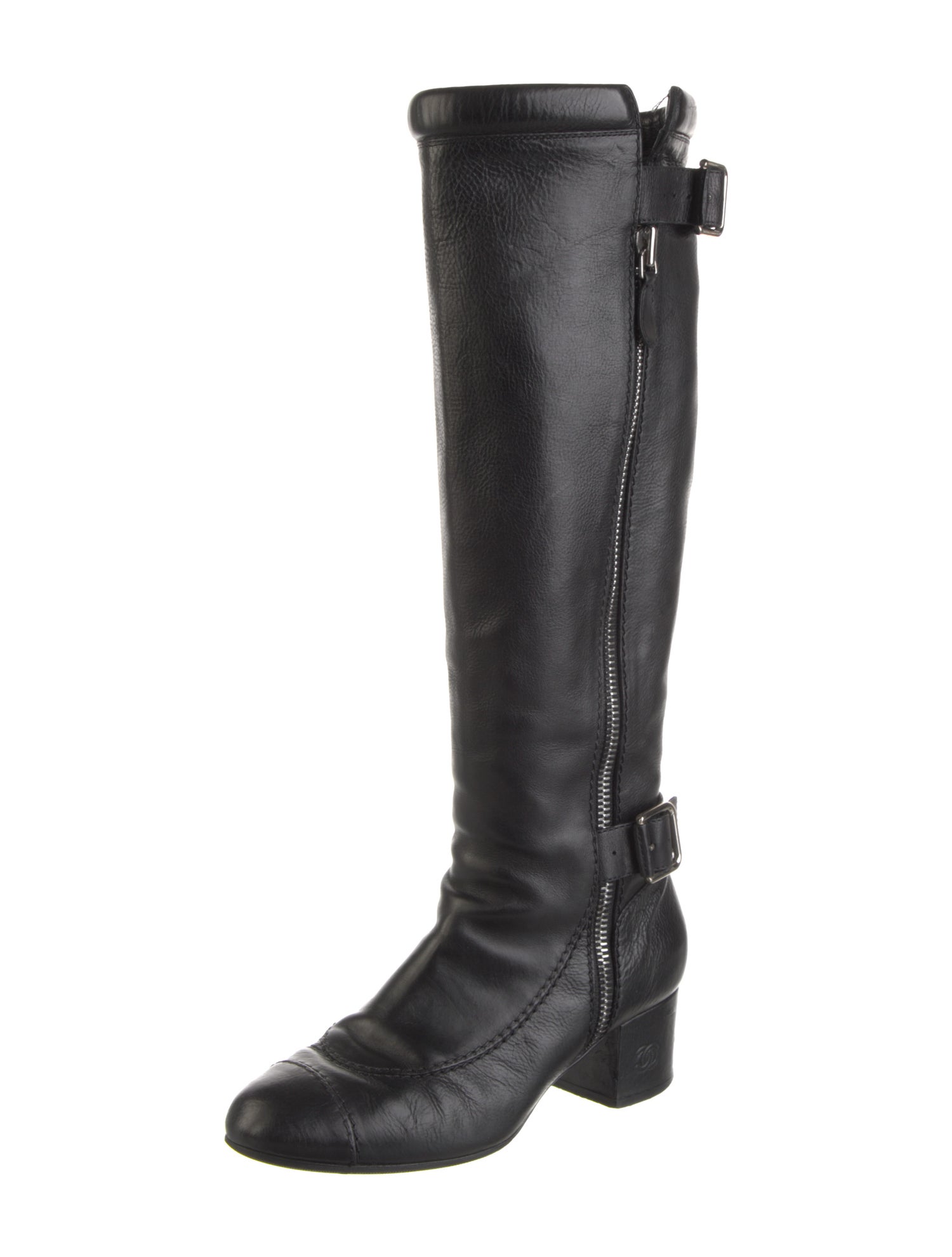 Chanel 2010 Interlocking CC Logo Riding Boots