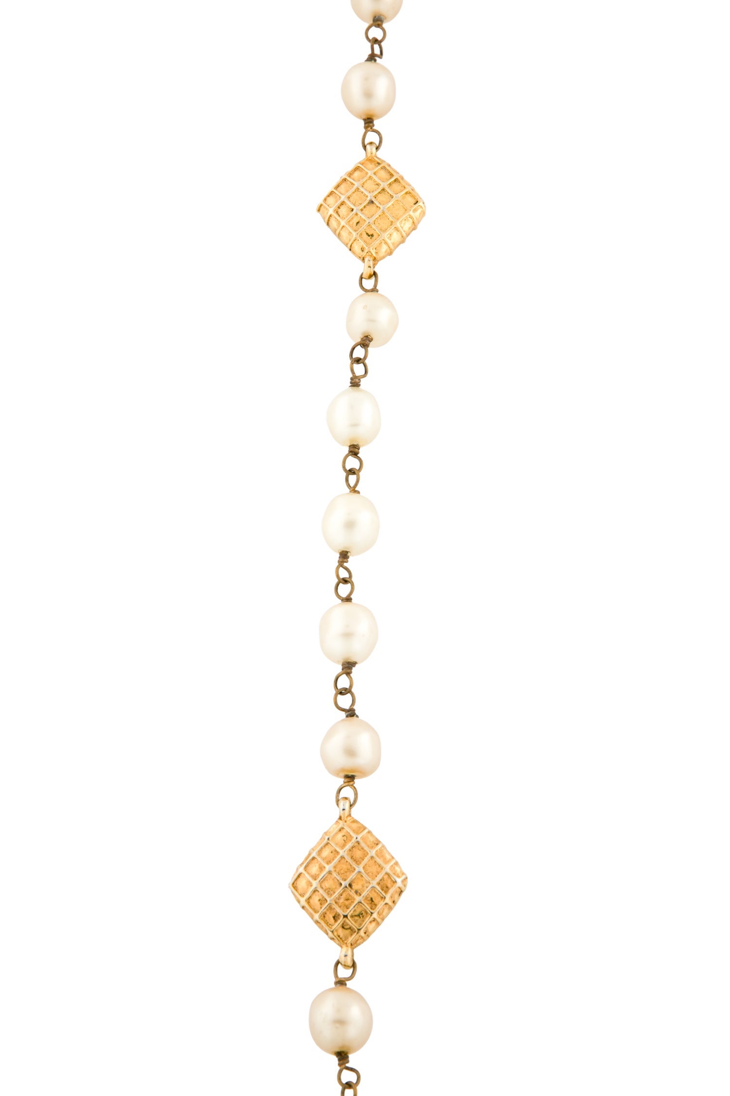 Chanel Vintage Faux Pearl Station Necklace