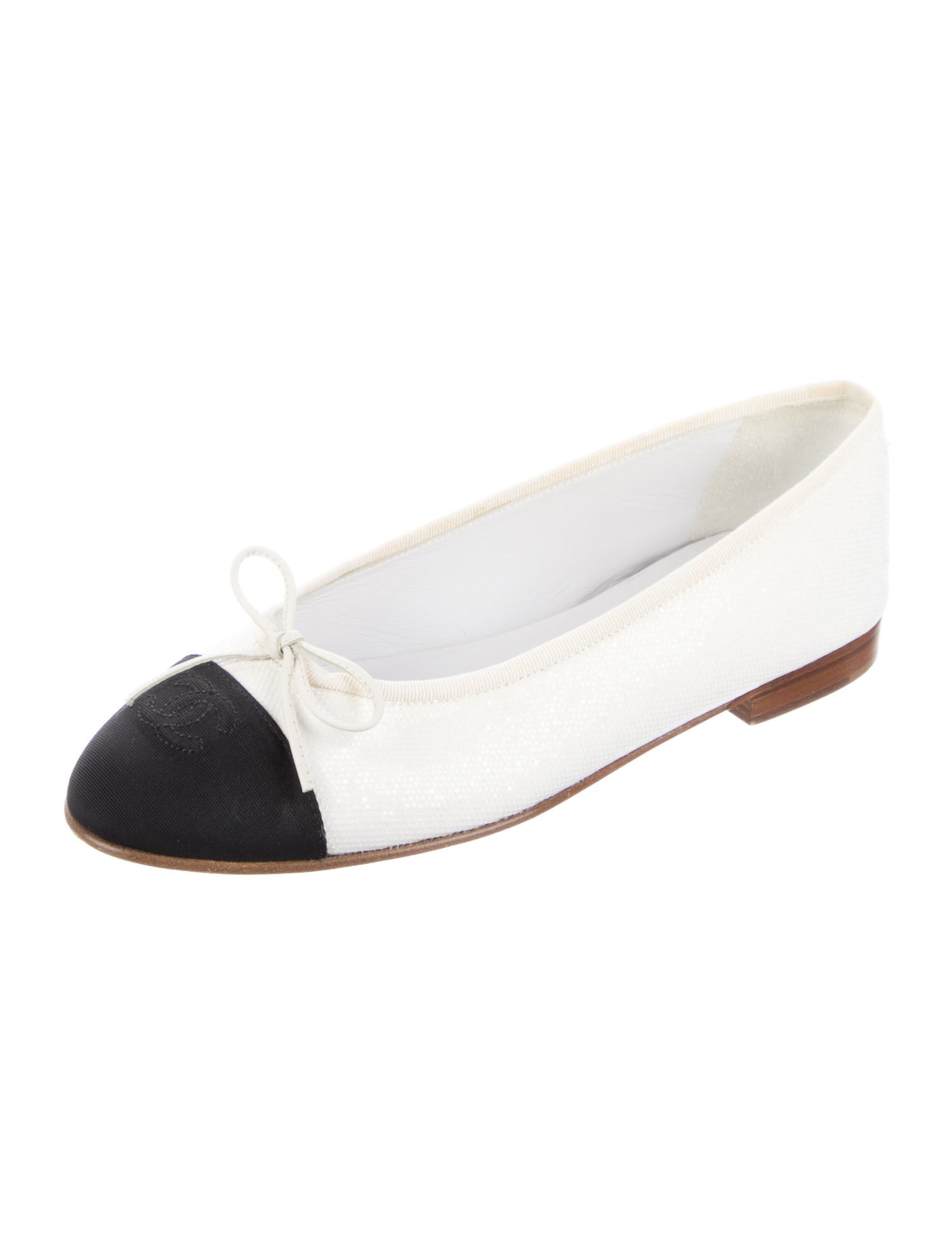 Chanel Interlocking CC Logo Sequins Ballet Flats