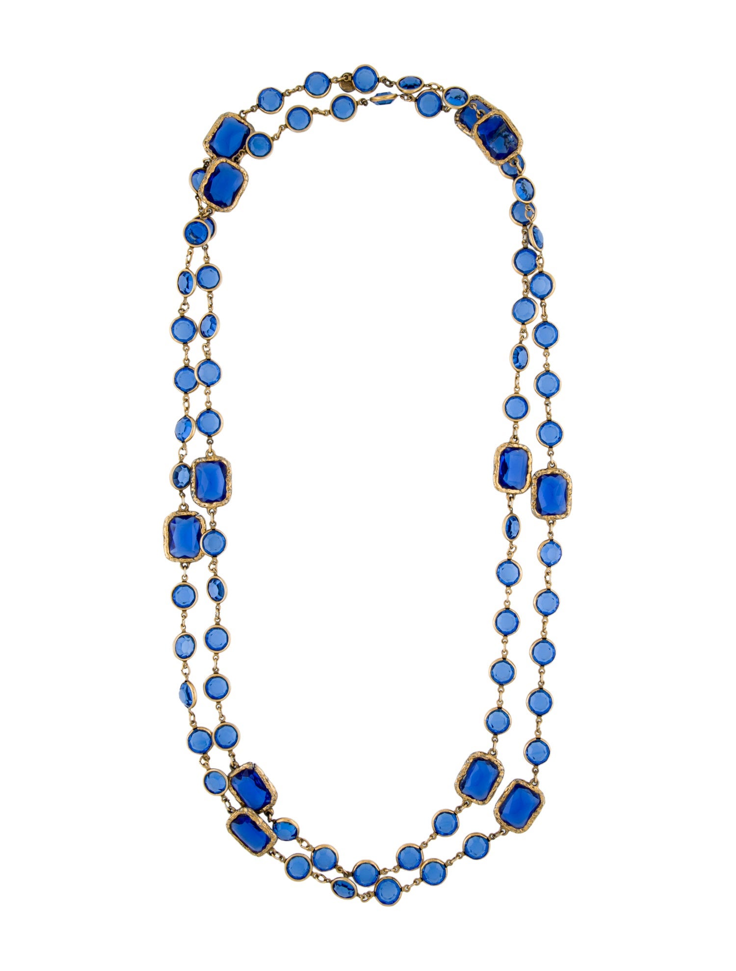 Chanel Vintage Chiclet Sautoir Station Necklace