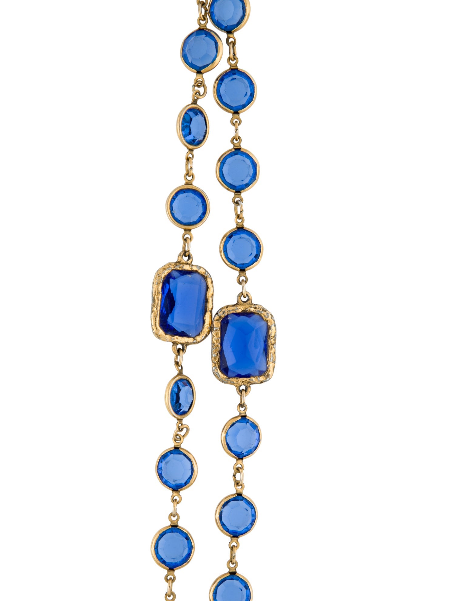 Chanel Vintage Chiclet Sautoir Station Necklace