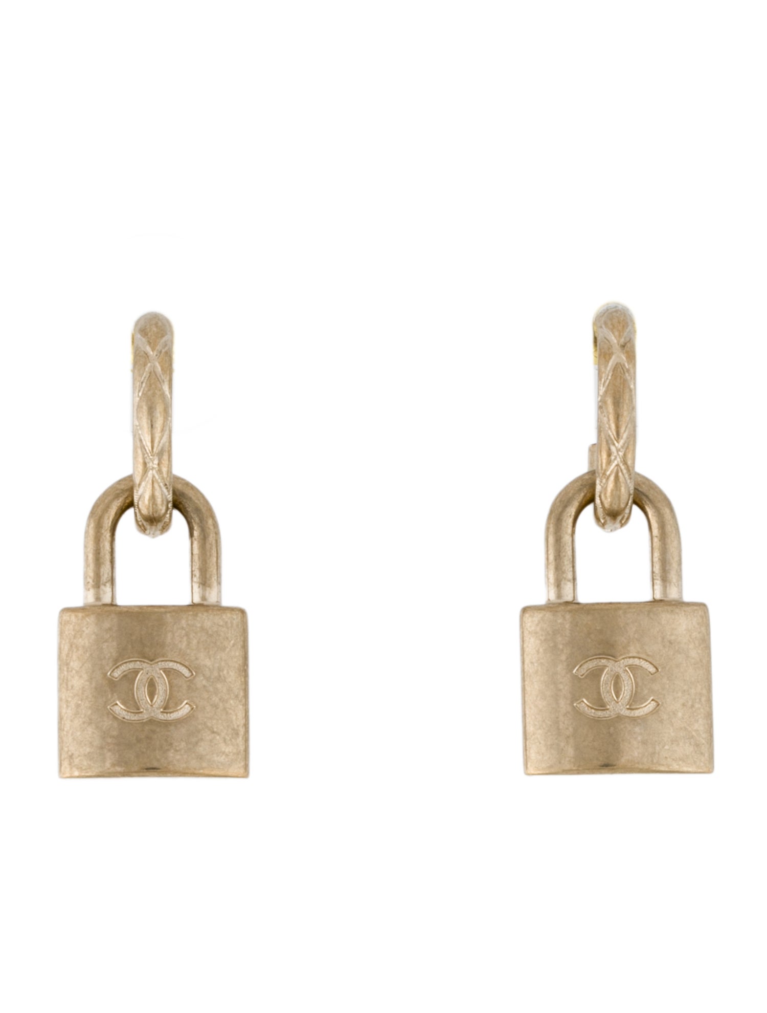 Chanel CC Lock Drop Earrings