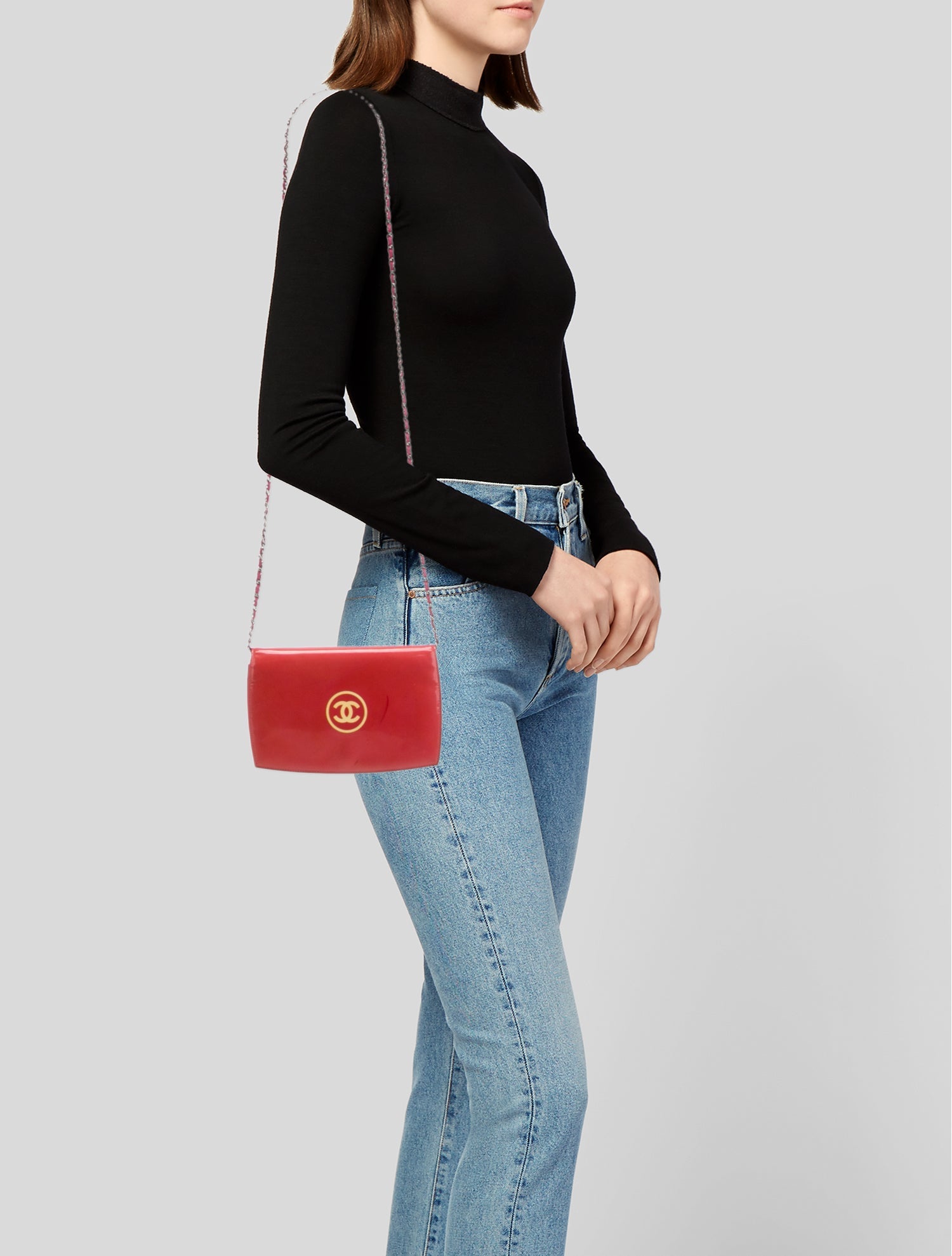 Chanel Patent CC Wallet on Chain