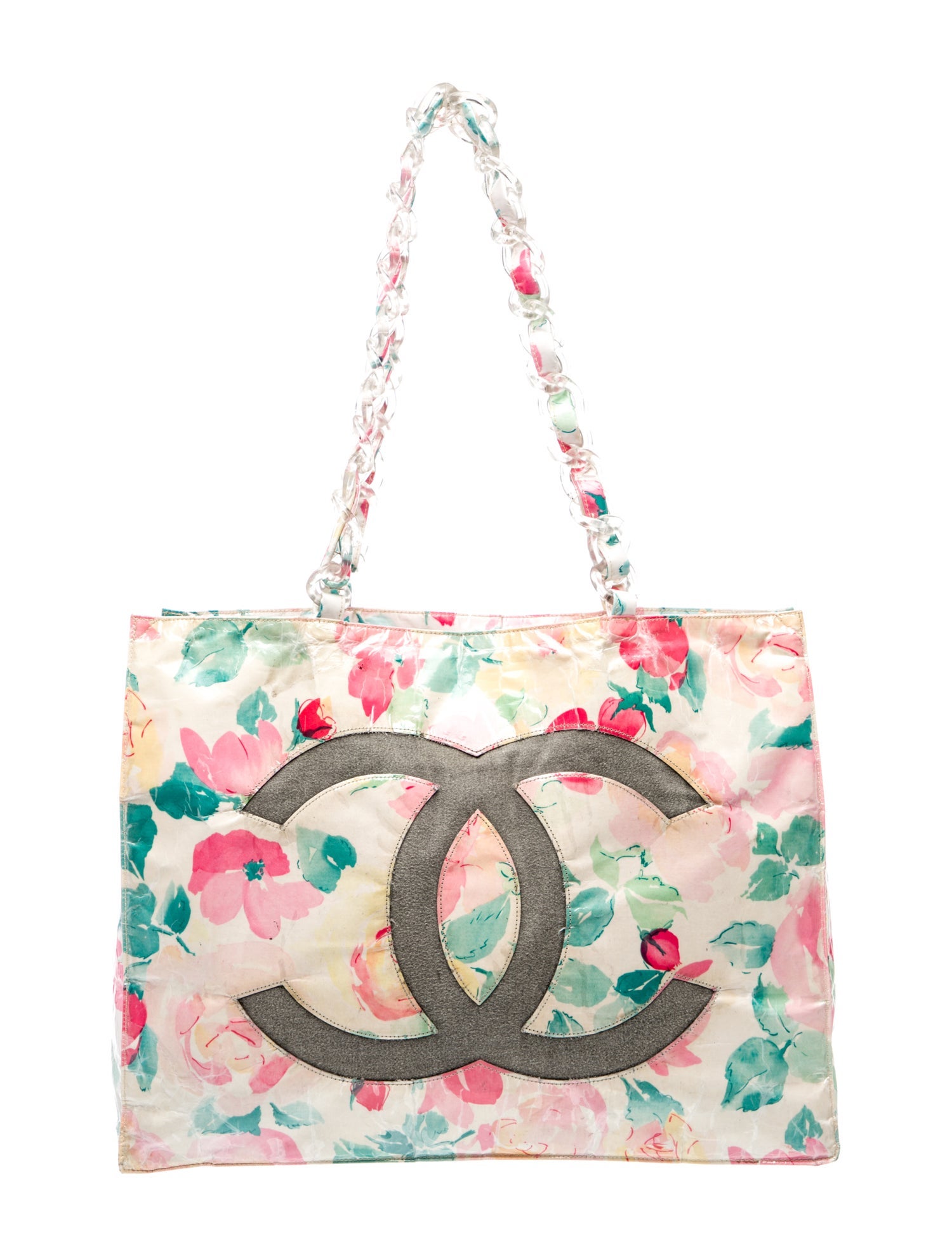 Chanel Vinyl Floral Tote