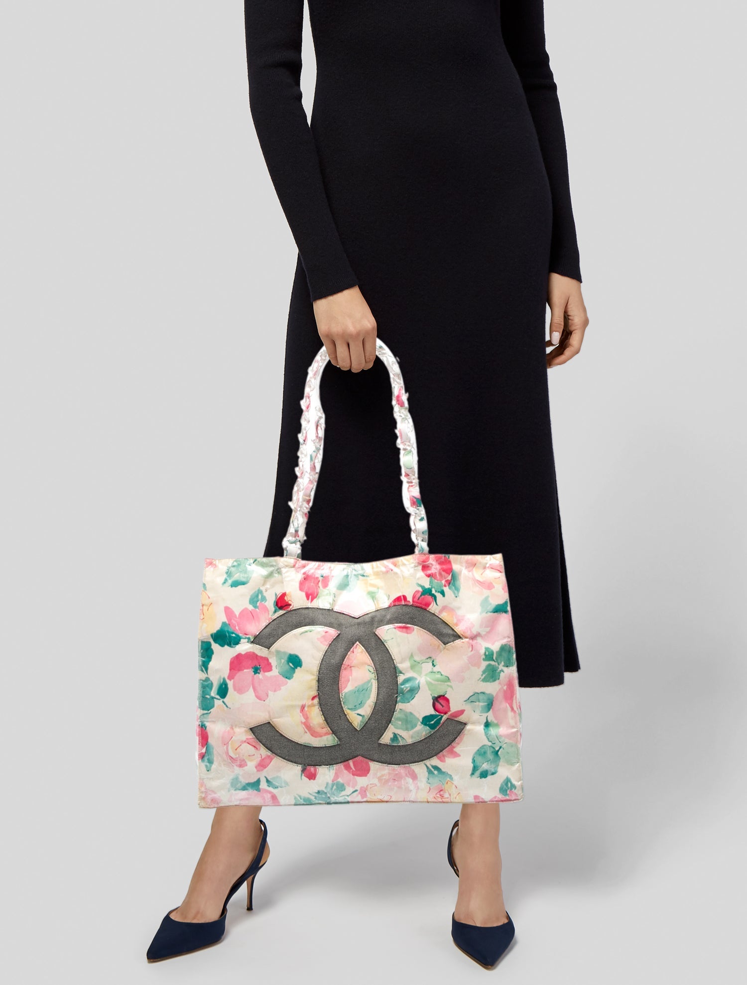 Chanel Vinyl Floral Tote