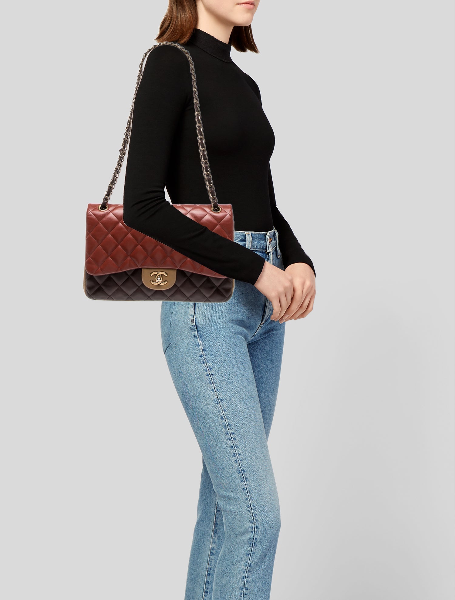 Chanel Paris-Edinburgh Tricolor Jumbo Double Flap Bag