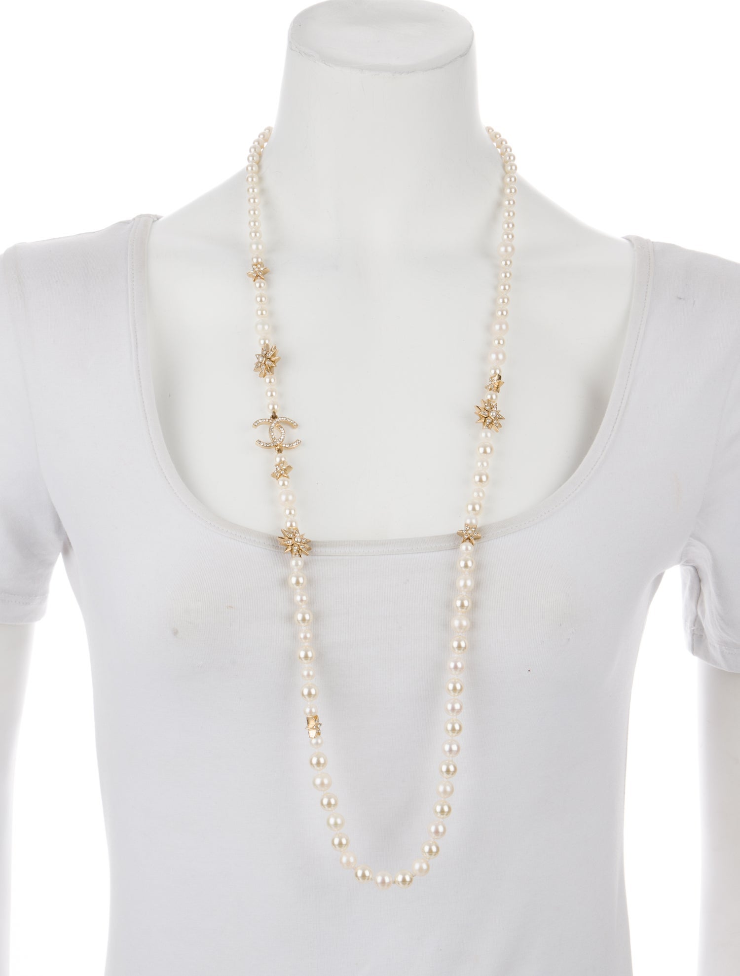 Chanel Paris-Salzburg Faux Pearl & Strass CC Station Necklace