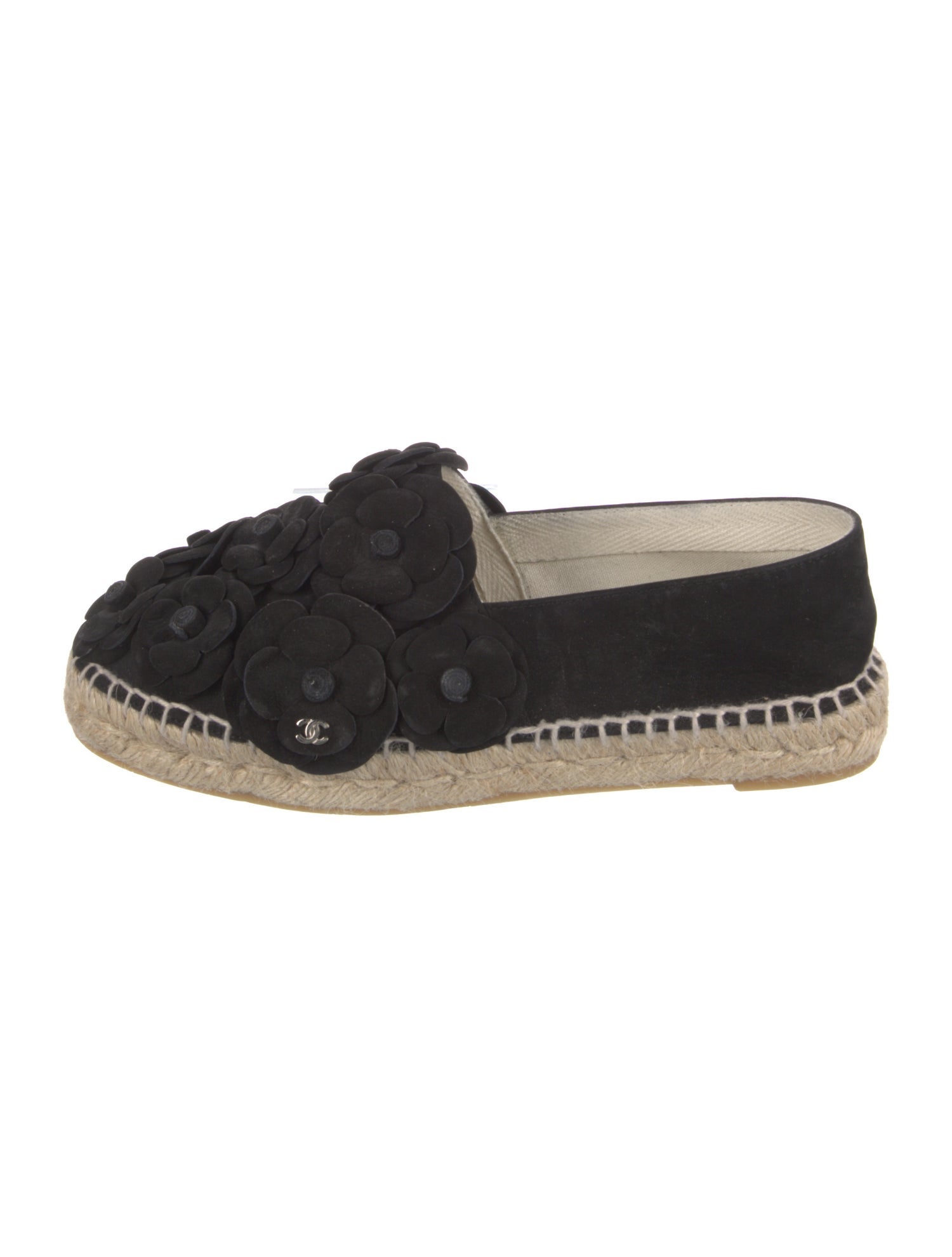 Chanel Interlocking CC Logo Suede Espadrilles