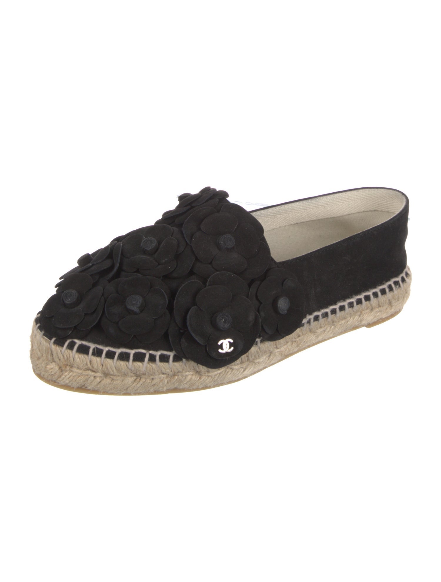 Chanel Interlocking CC Logo Suede Espadrilles