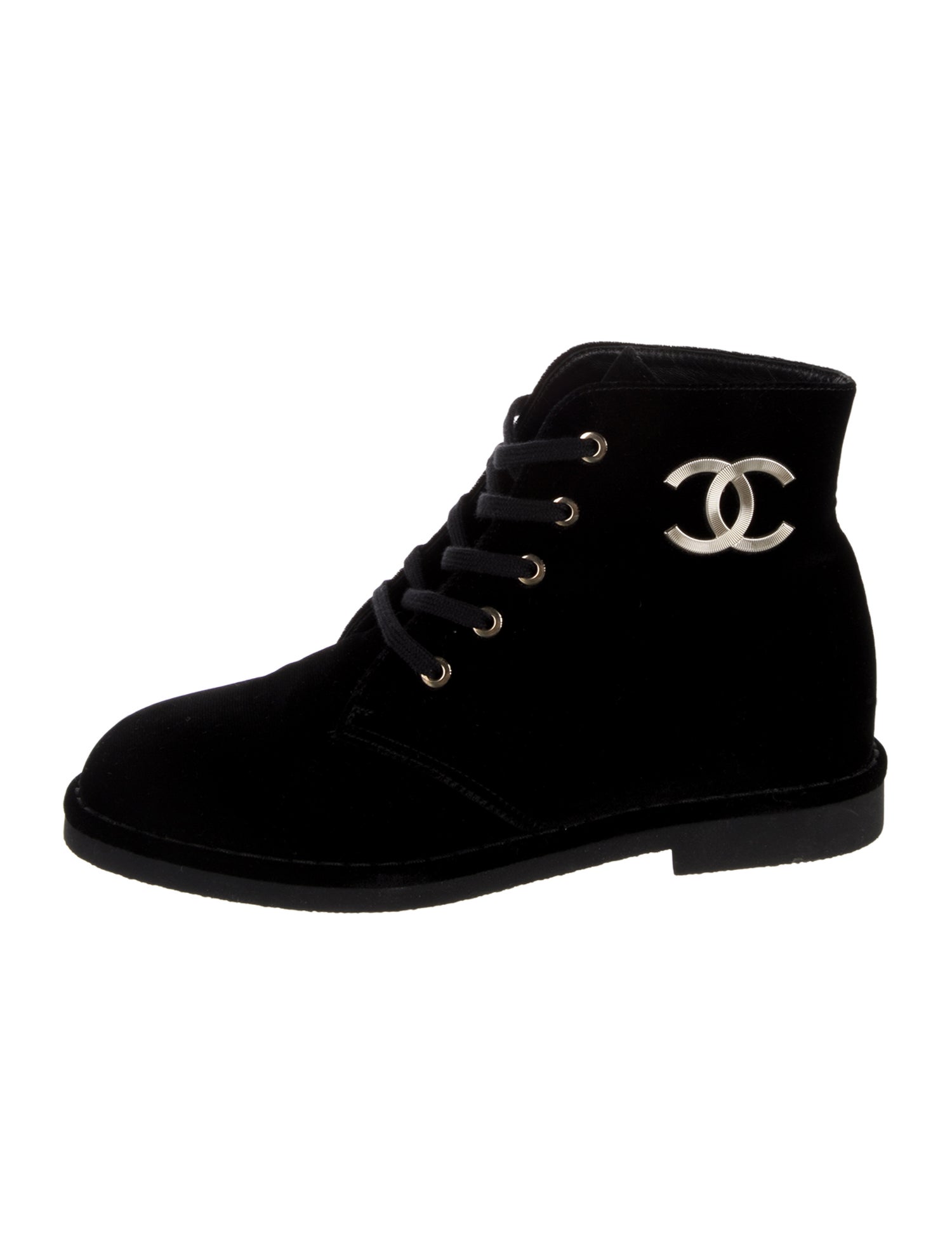 Chanel 2017 Interlocking CC Logo Combat Boots