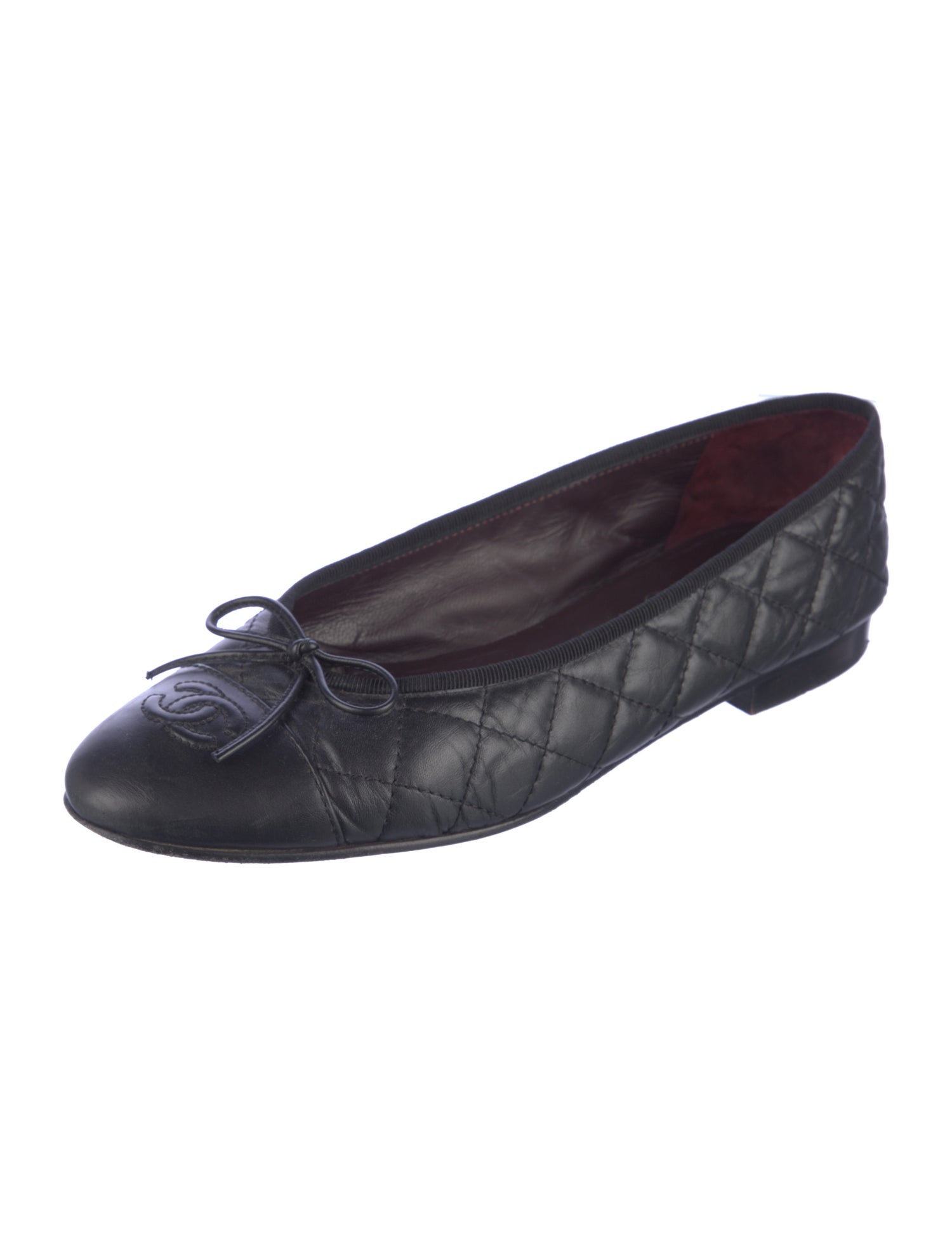 Chanel Interlocking CC Logo Calfskin Ballet Flats