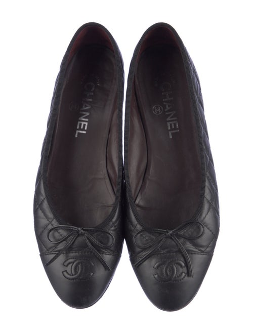 Chanel Interlocking CC Logo Calfskin Ballet Flats