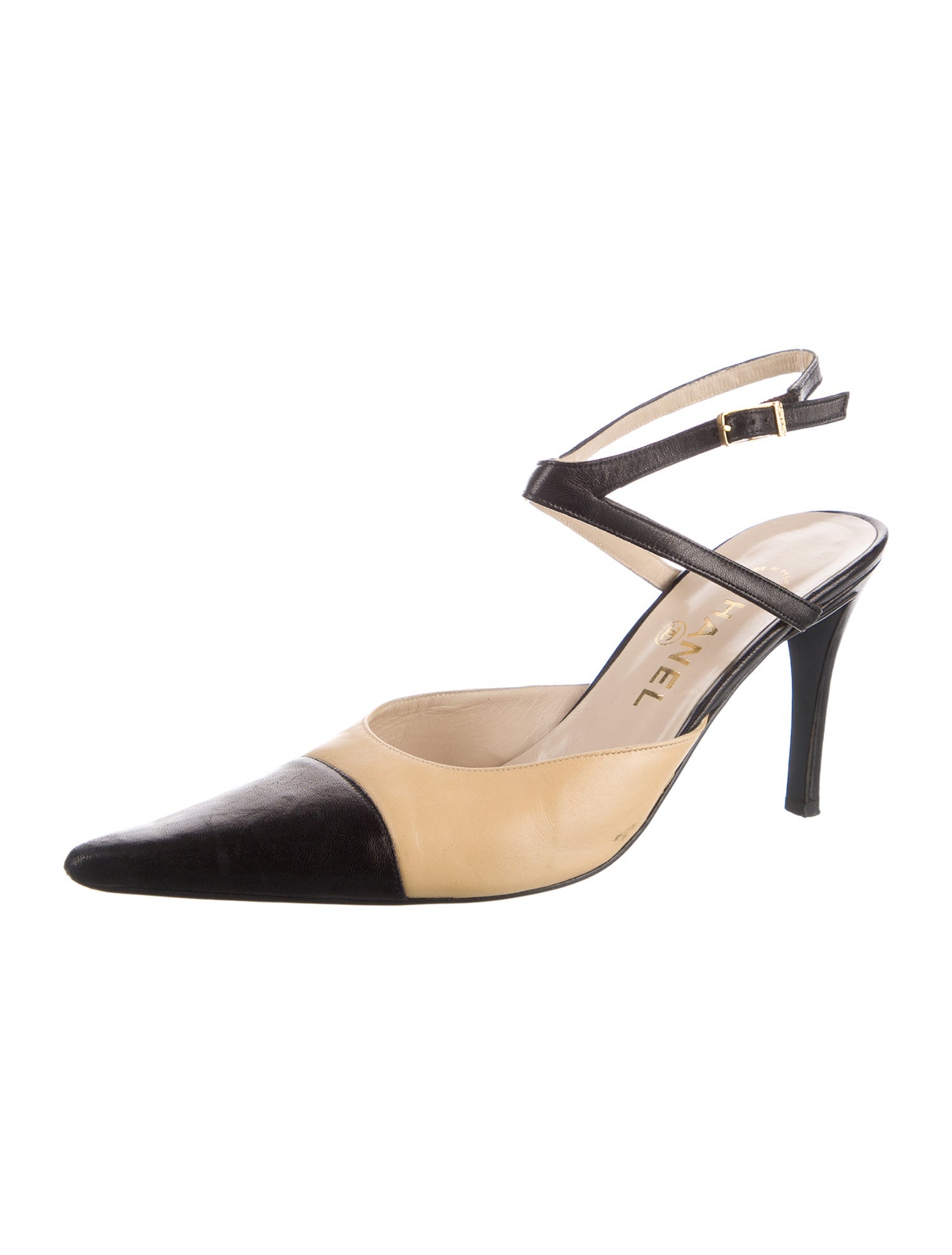 Chanel Vintage Leather Slingback Pumps