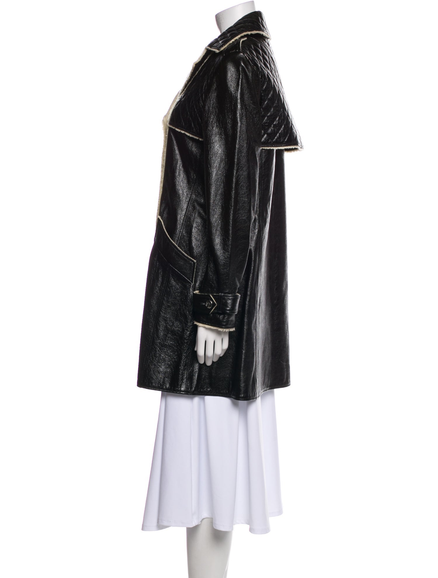 Chanel 2011 Leather Faux Fur Coat