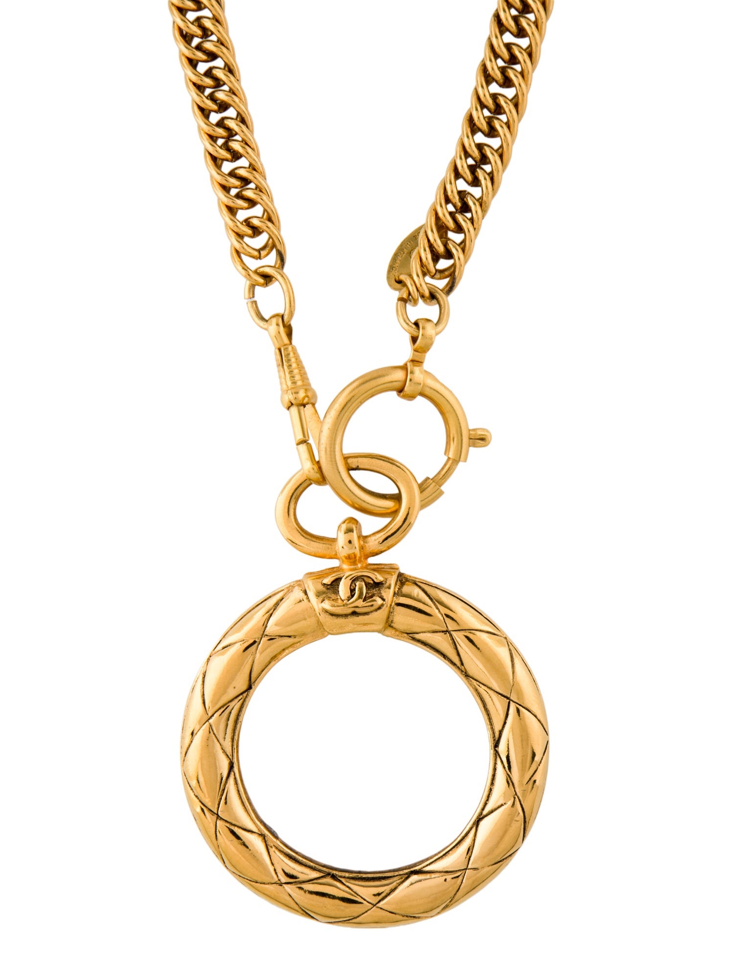 Chanel Vintage Magnifying Glass Pendant Necklace