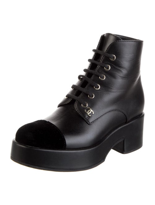 Chanel 2022 Interlocking CC Logo Combat Boots