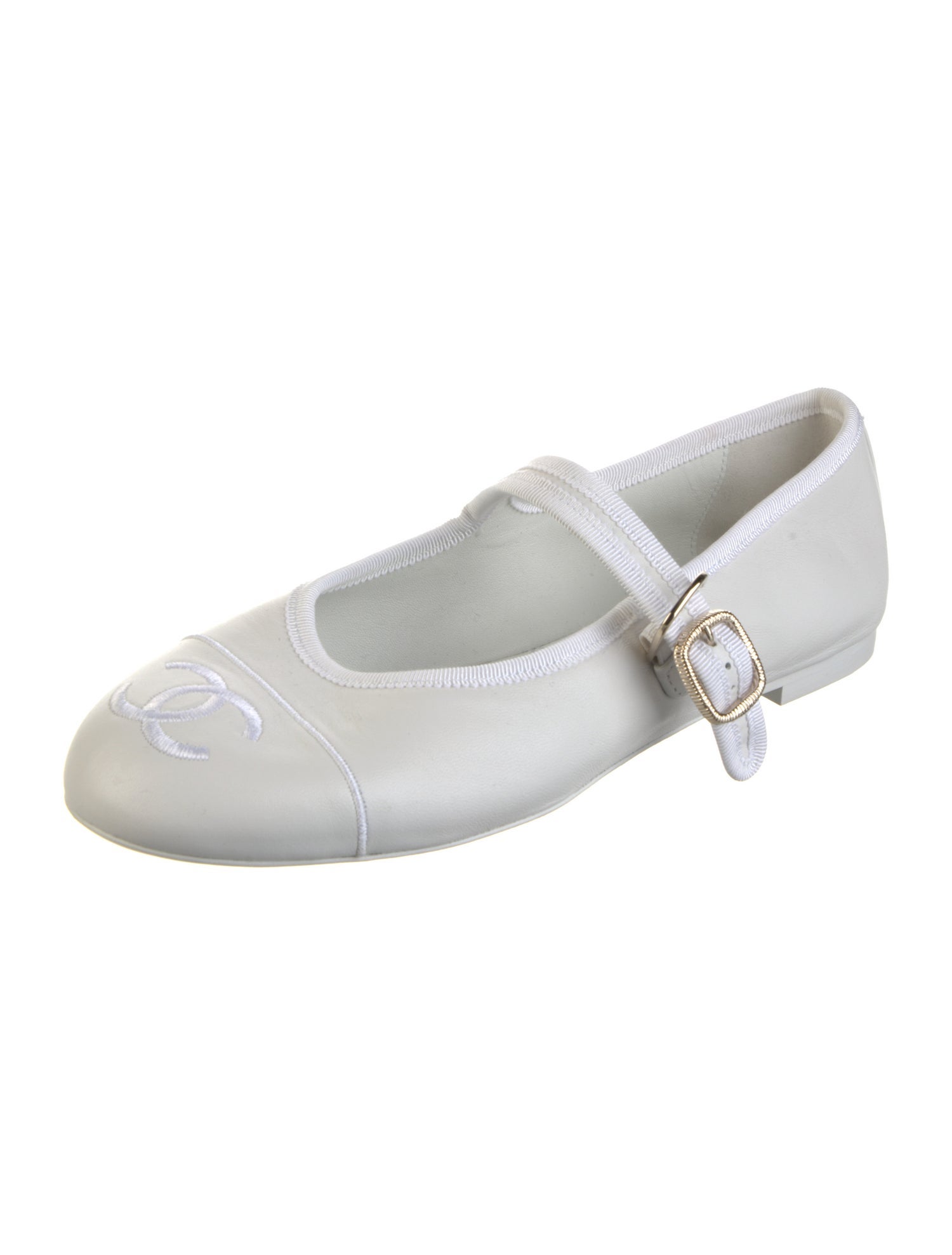 Chanel 2025 Interlocking CC Logo Mary Jane Flats
