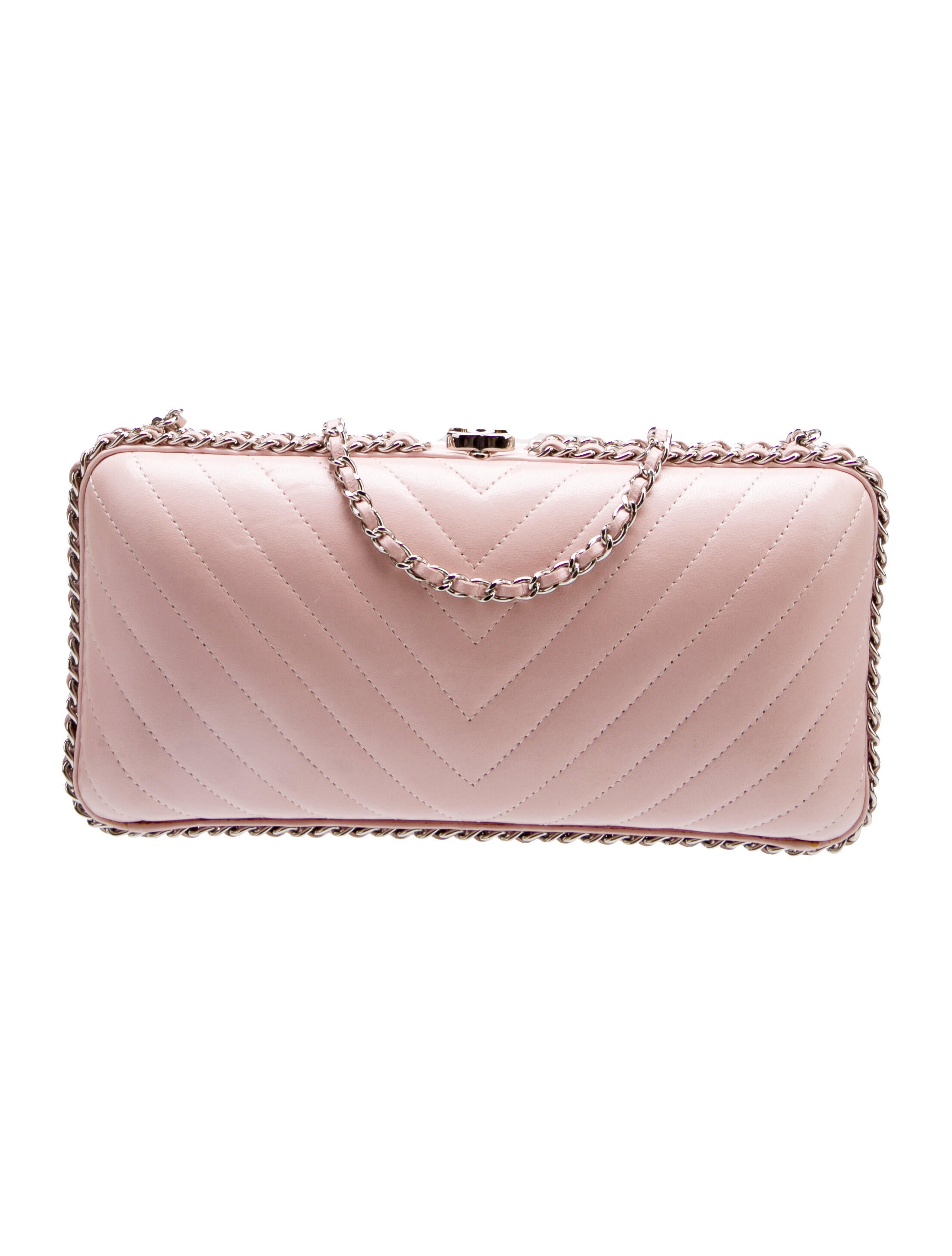 Chanel Chevron Chain Around Clutch
