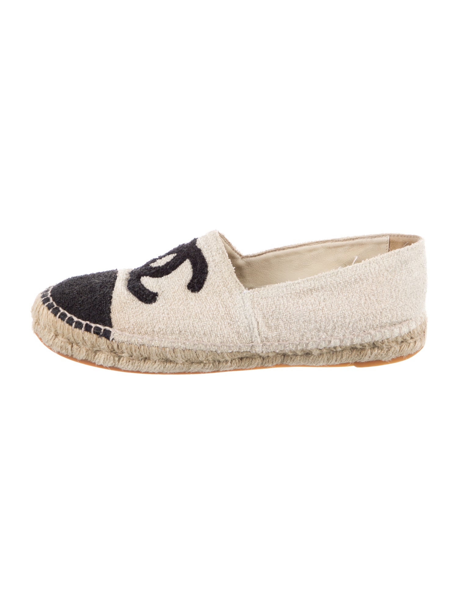 Chanel Interlocking CC Logo Terry Cloth Espadrilles