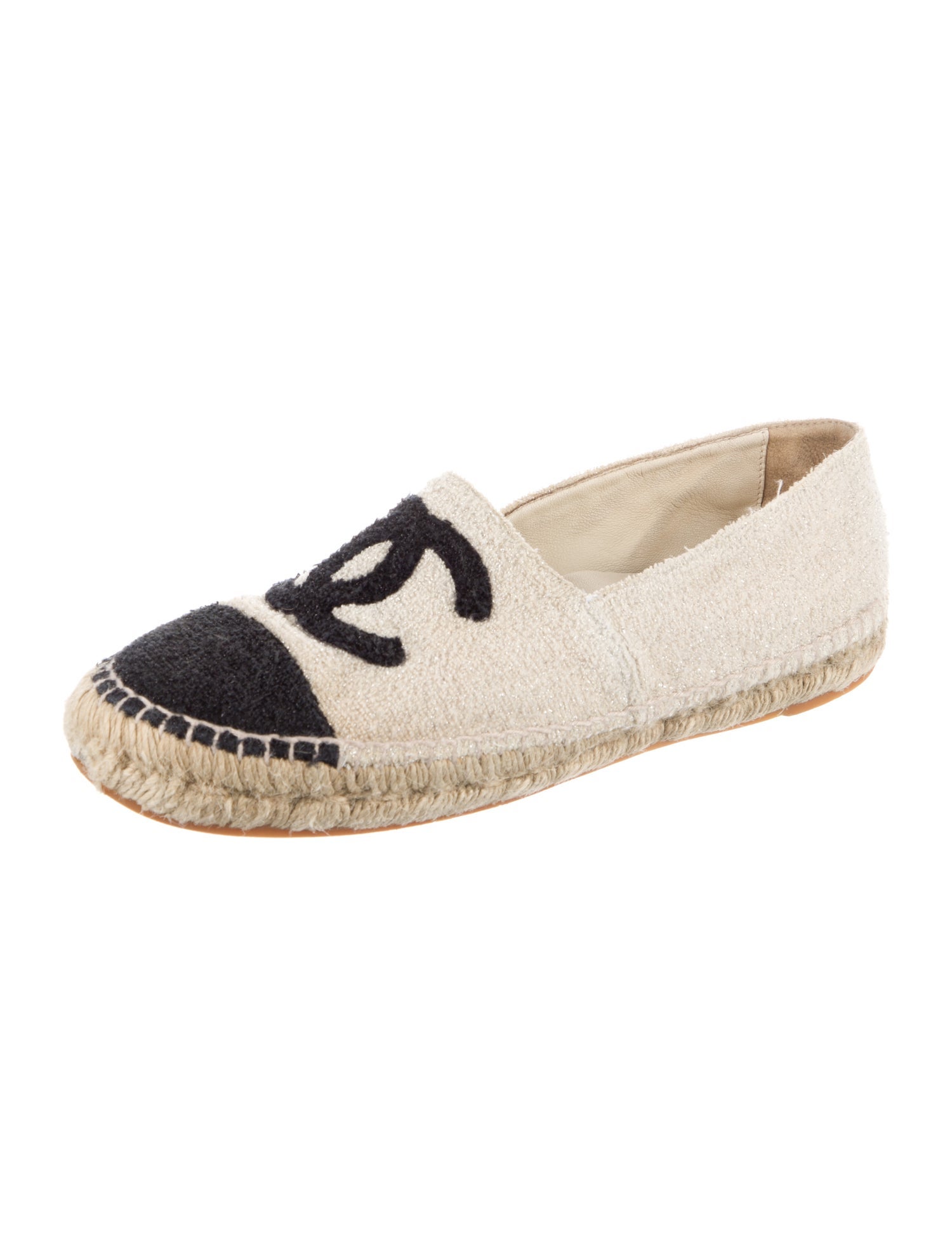 Chanel Interlocking CC Logo Terry Cloth Espadrilles