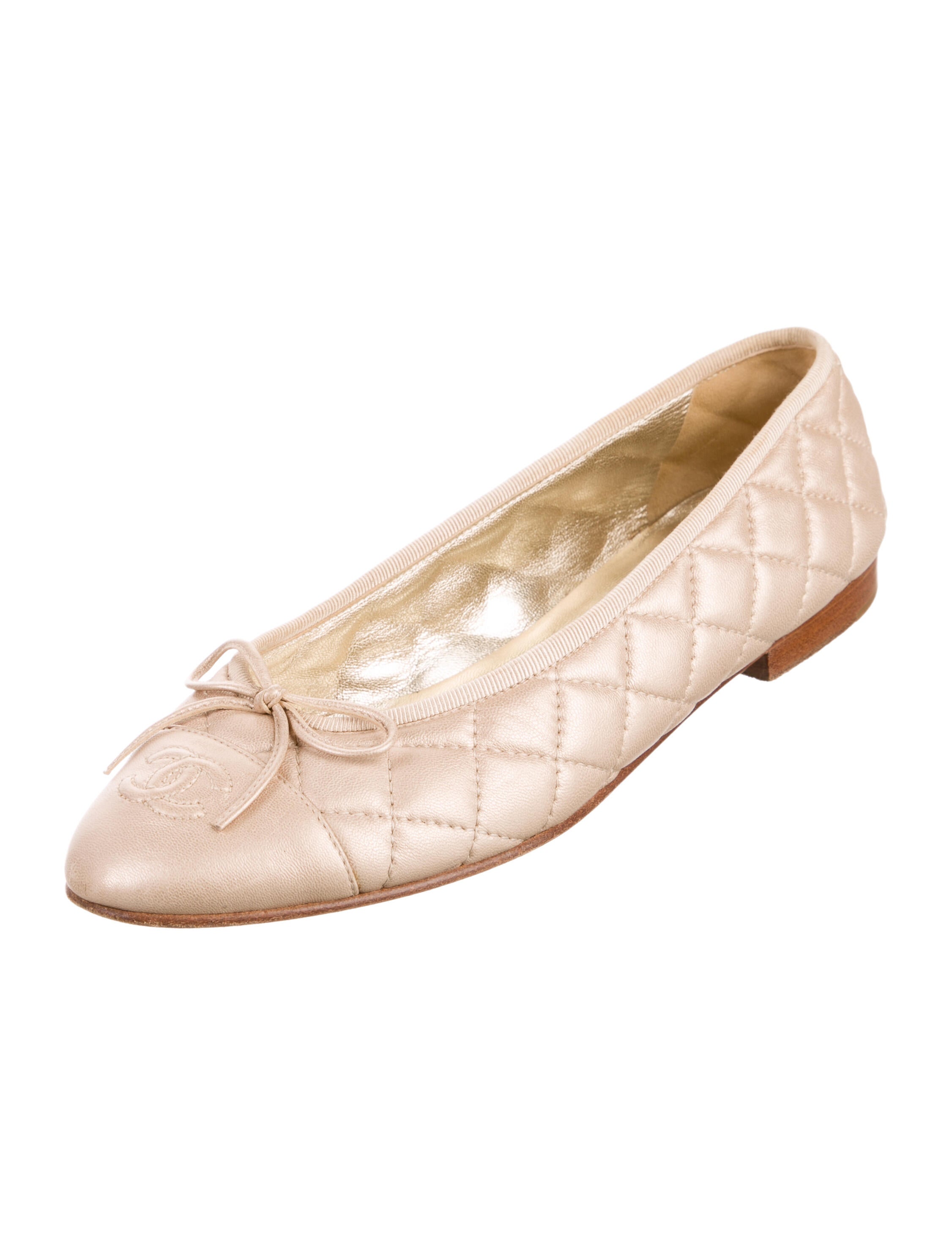 Chanel Interlocking CC Logo Lambskin Ballet Flats