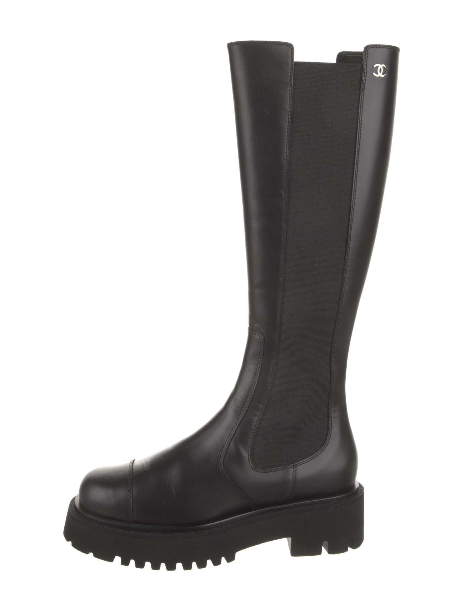 Chanel 2024 Interlocking CC Logo Riding Boots