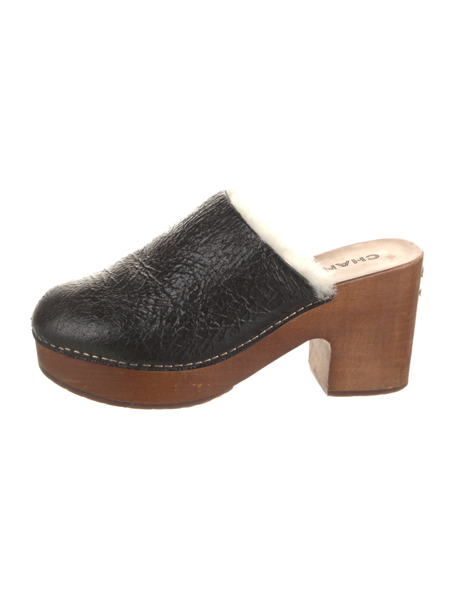 Chanel Interlocking CC Logo Leather Mules