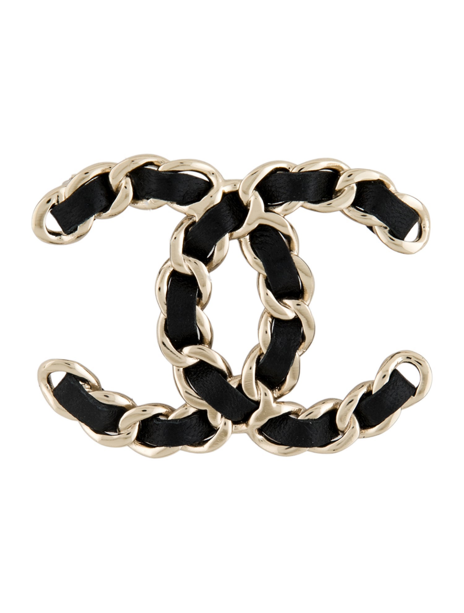 Chanel 2022 Leather CC Pin Brooch