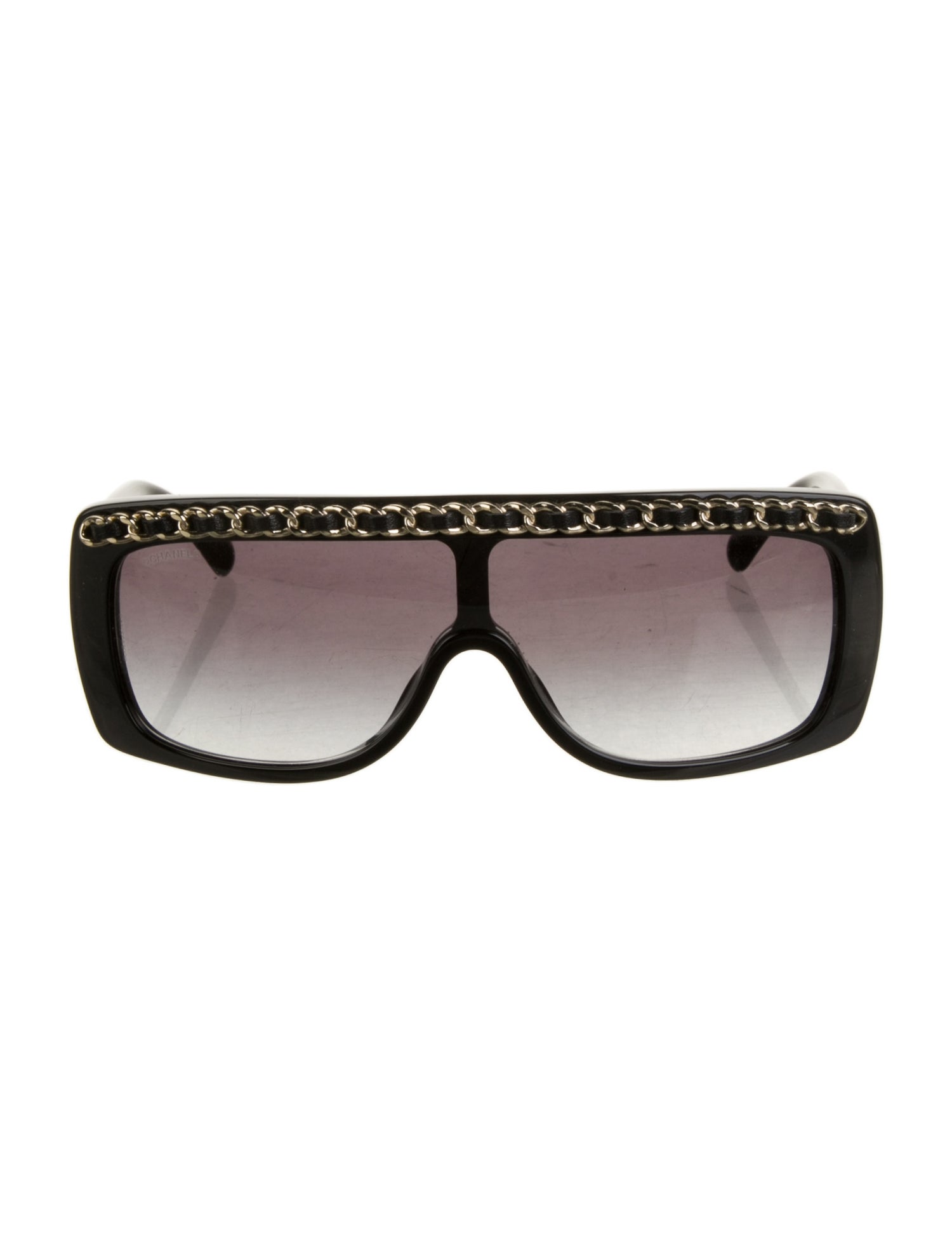 Chanel Chain-Link Accent Shield Sunglasses