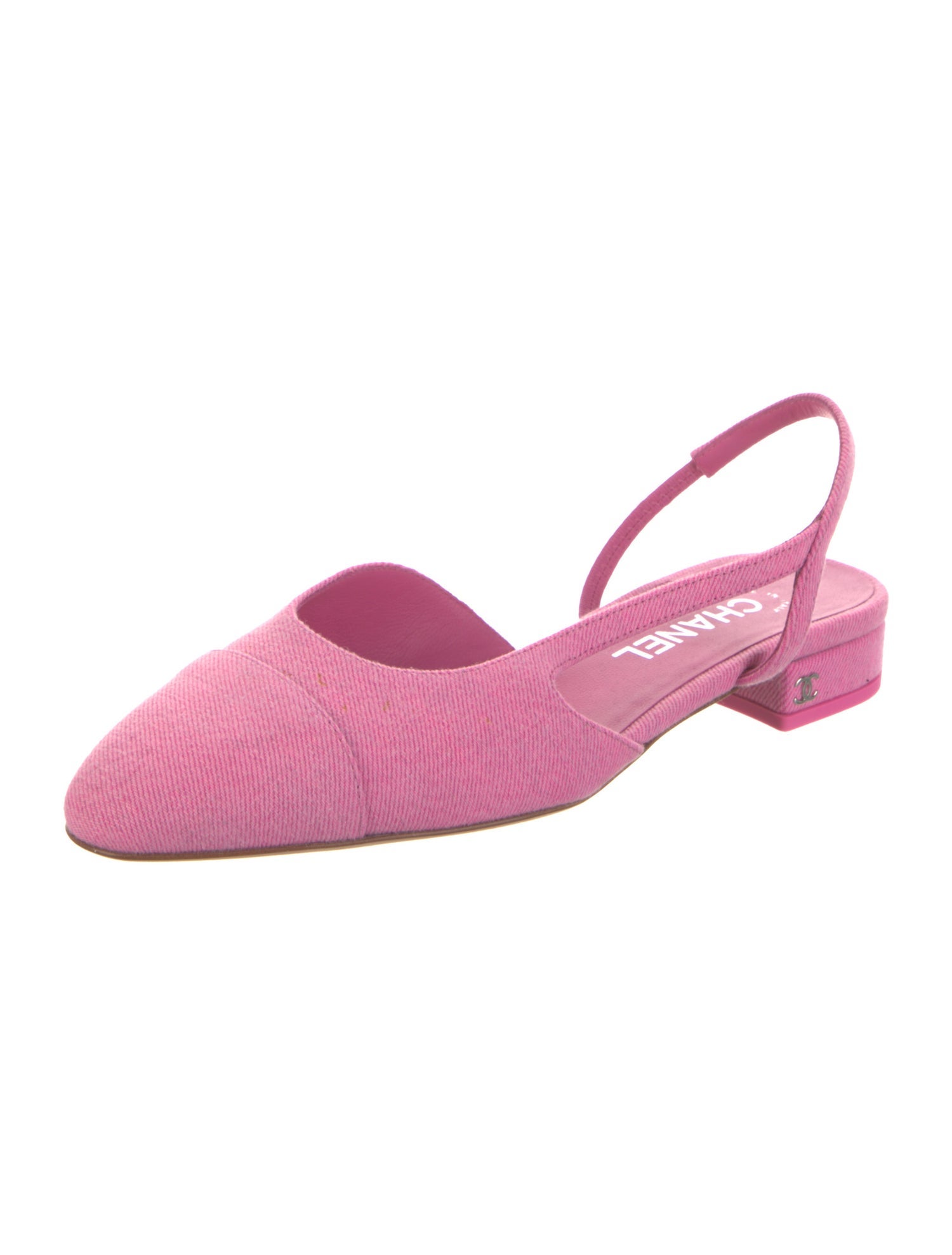 Chanel 2021 Interlocking CC Logo Slingback Flats