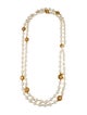 Chanel Faux Pearl Studded Double Strand Necklace