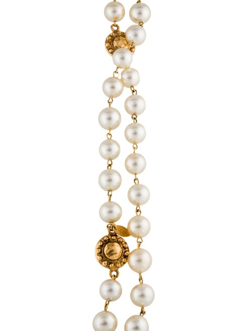 Chanel Faux Pearl Studded Double Strand Necklace