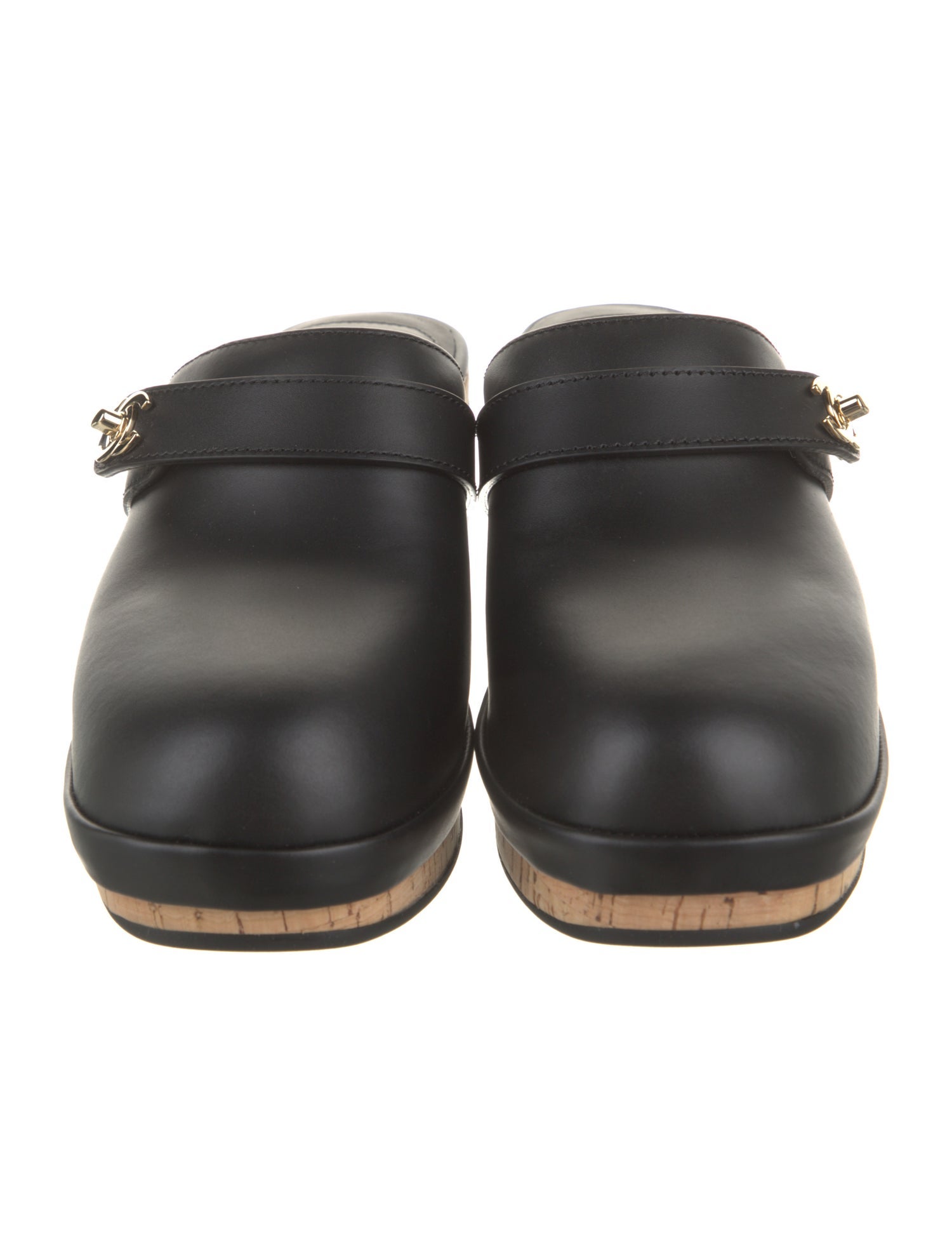 Chanel Interlocking CC Logo Calfskin Mules