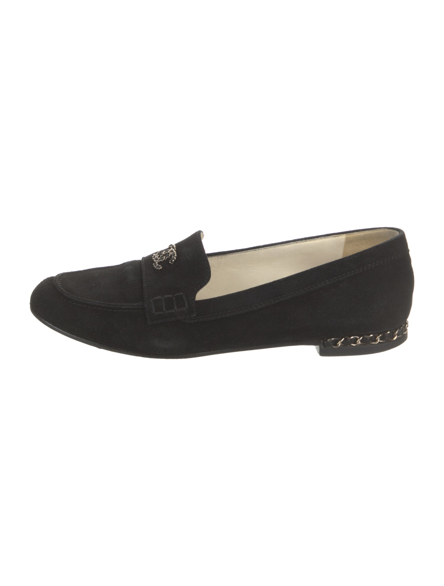 Chanel Interlocking CC Logo Suede Loafers