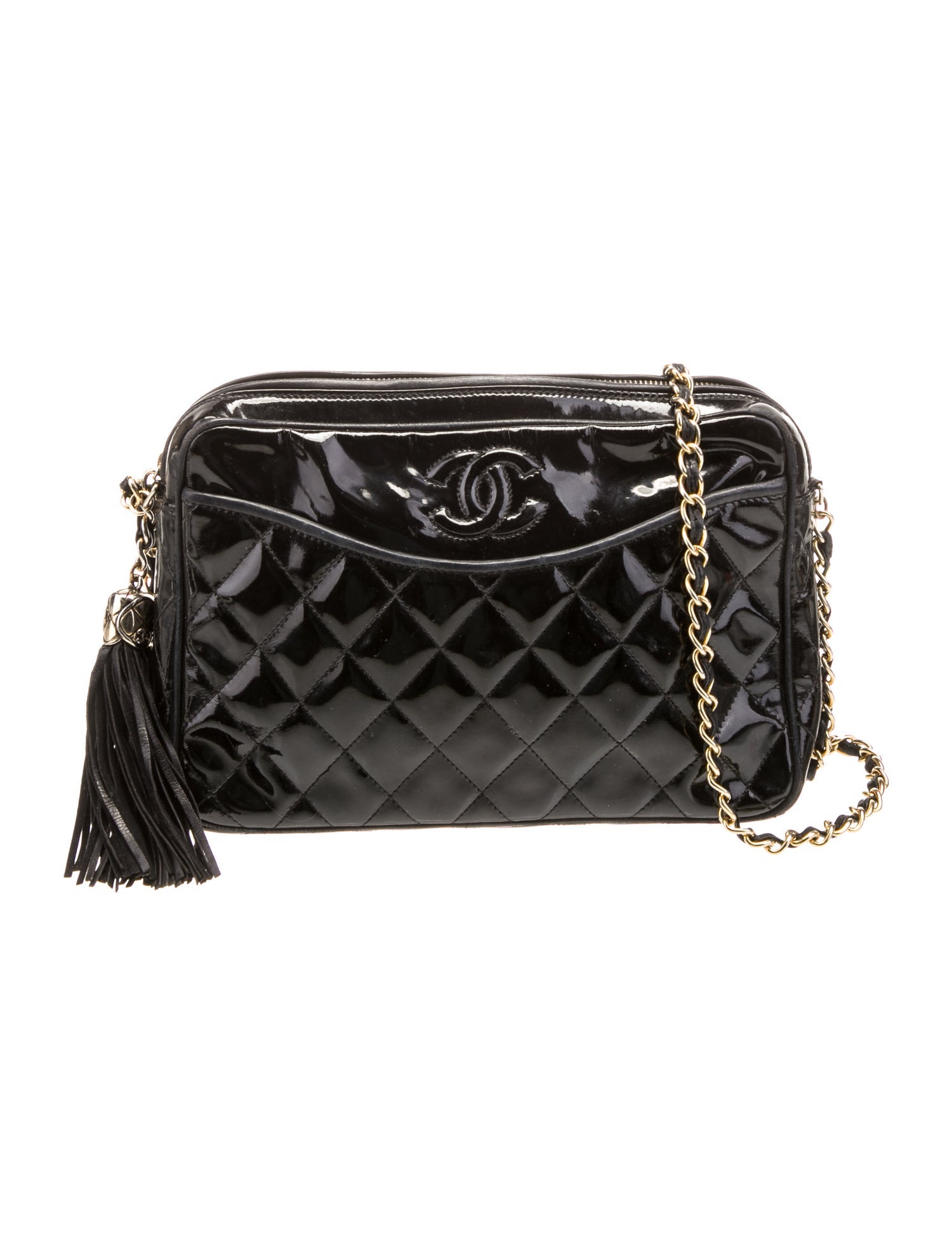 Chanel Patent CC Tassel Camera Bag