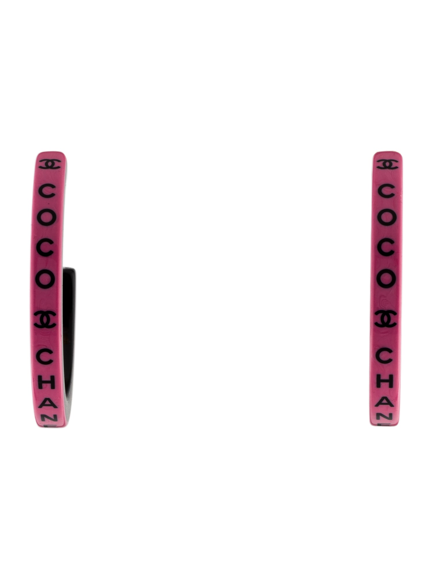 Chanel 2022 Resin CC 'Coco Chanel' Hoop Earrings