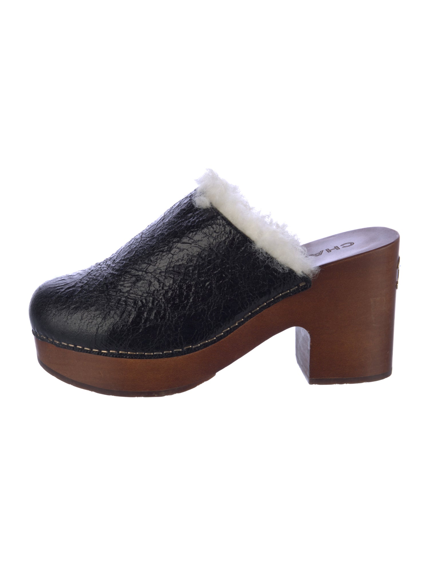 Chanel Interlocking CC Logo Leather Mules