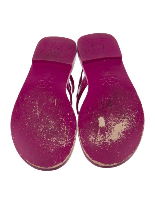 Chanel 2022 Interlocking CC Logo T-Strap Sandals