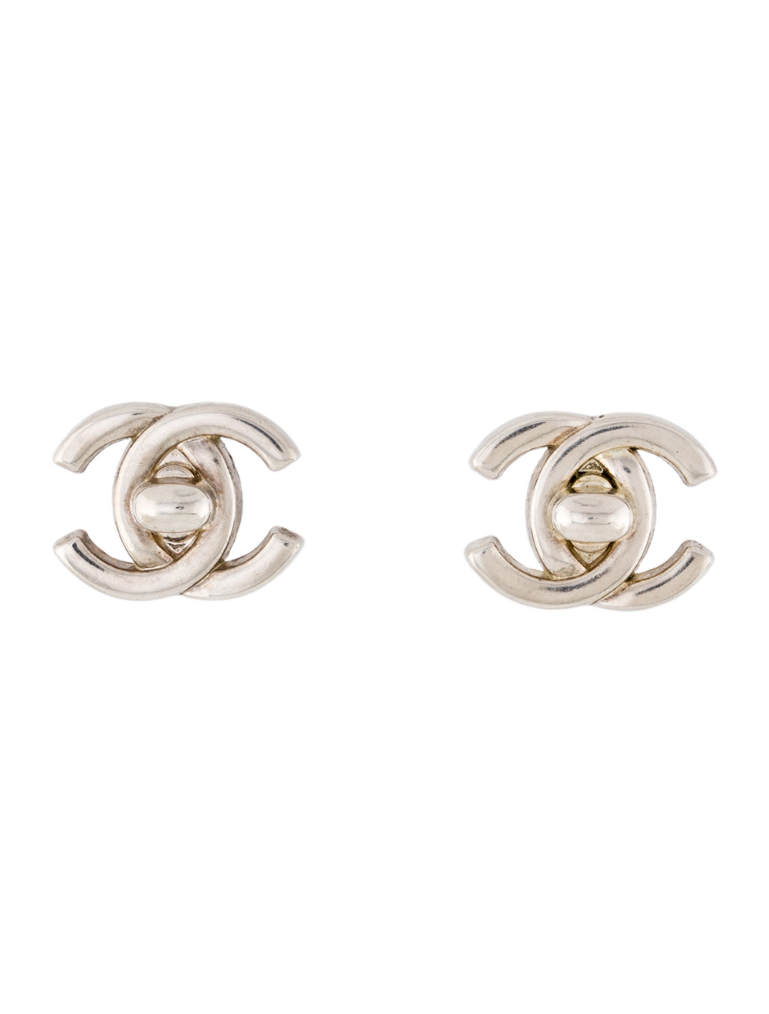Chanel Vintage Turnlock CC Clip-On Earrings