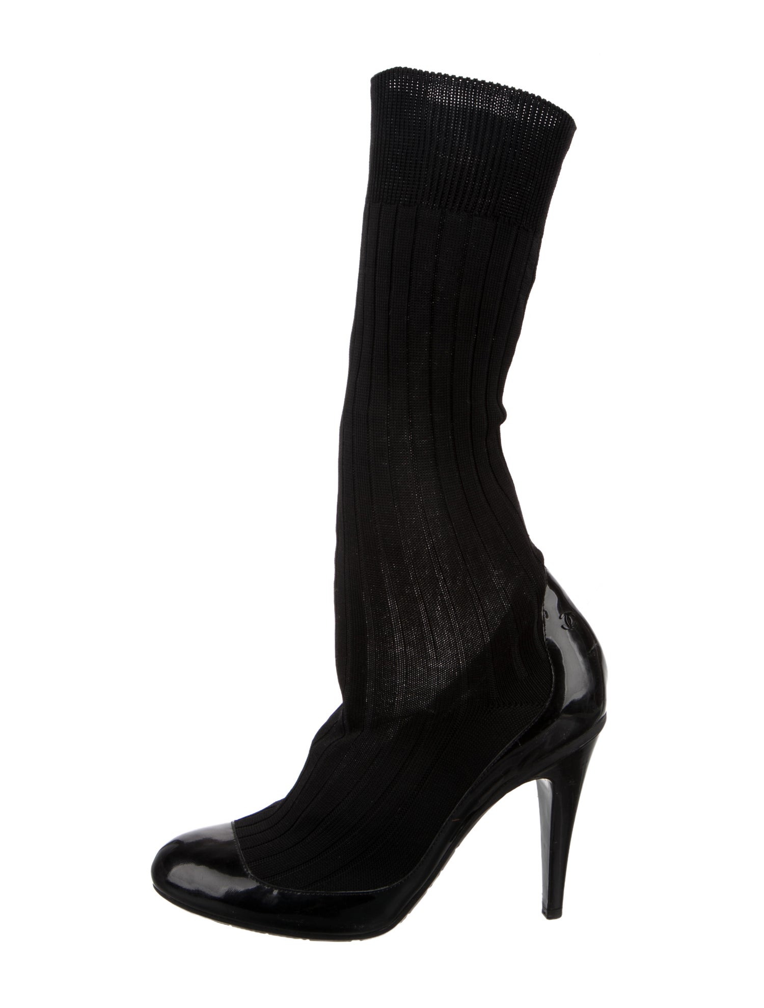 Chanel 2014 Interlocking CC Logo Sock Boots