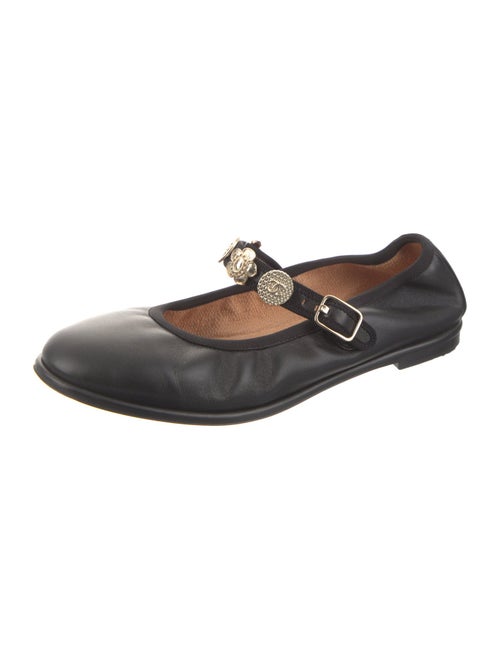 Chanel Interlocking CC Logo Leather Mary Jane Flats