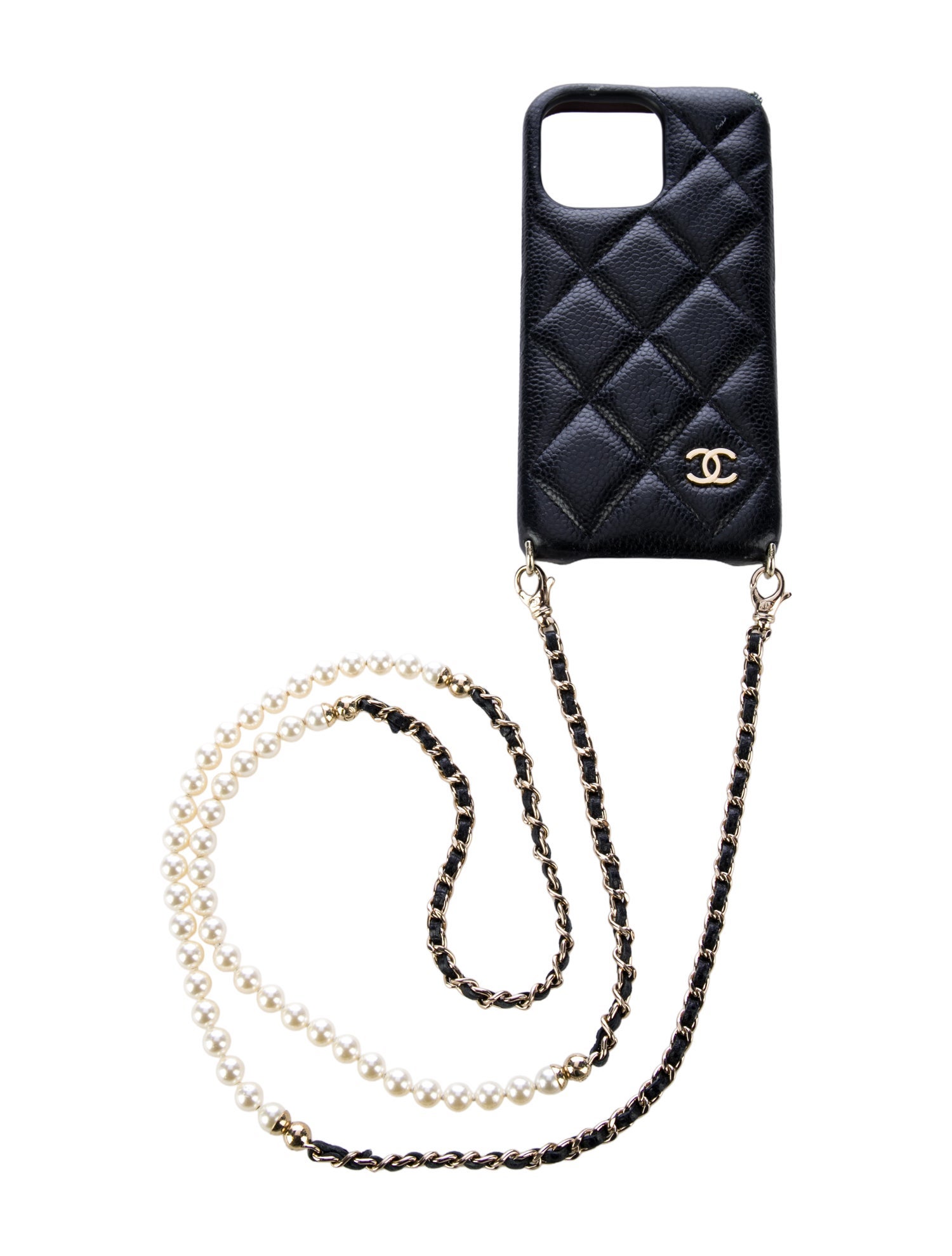 Chanel Quilted iPhone 15 Pro Max Case w/ Chain