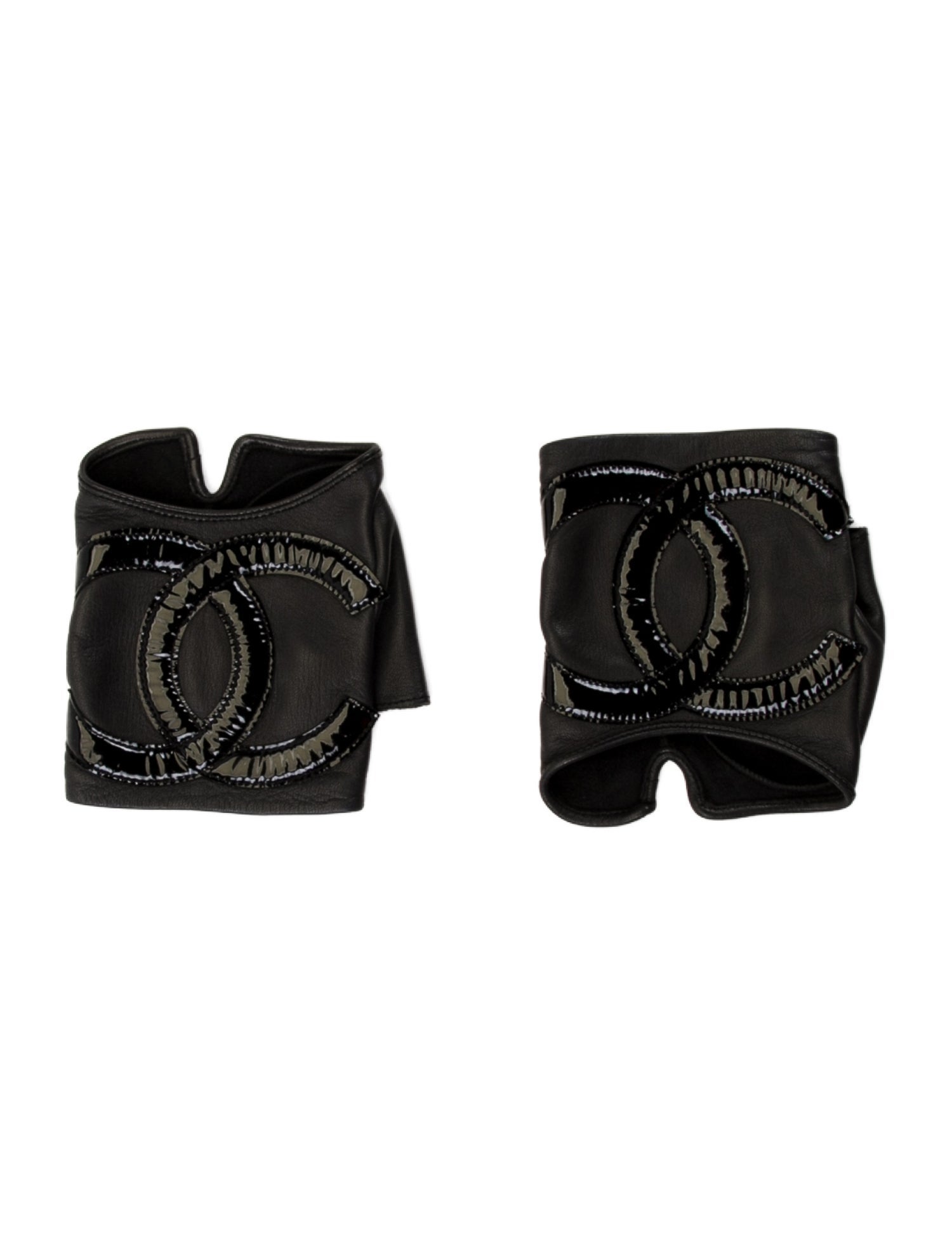 Chanel CC Lambskin Fingerless Gloves