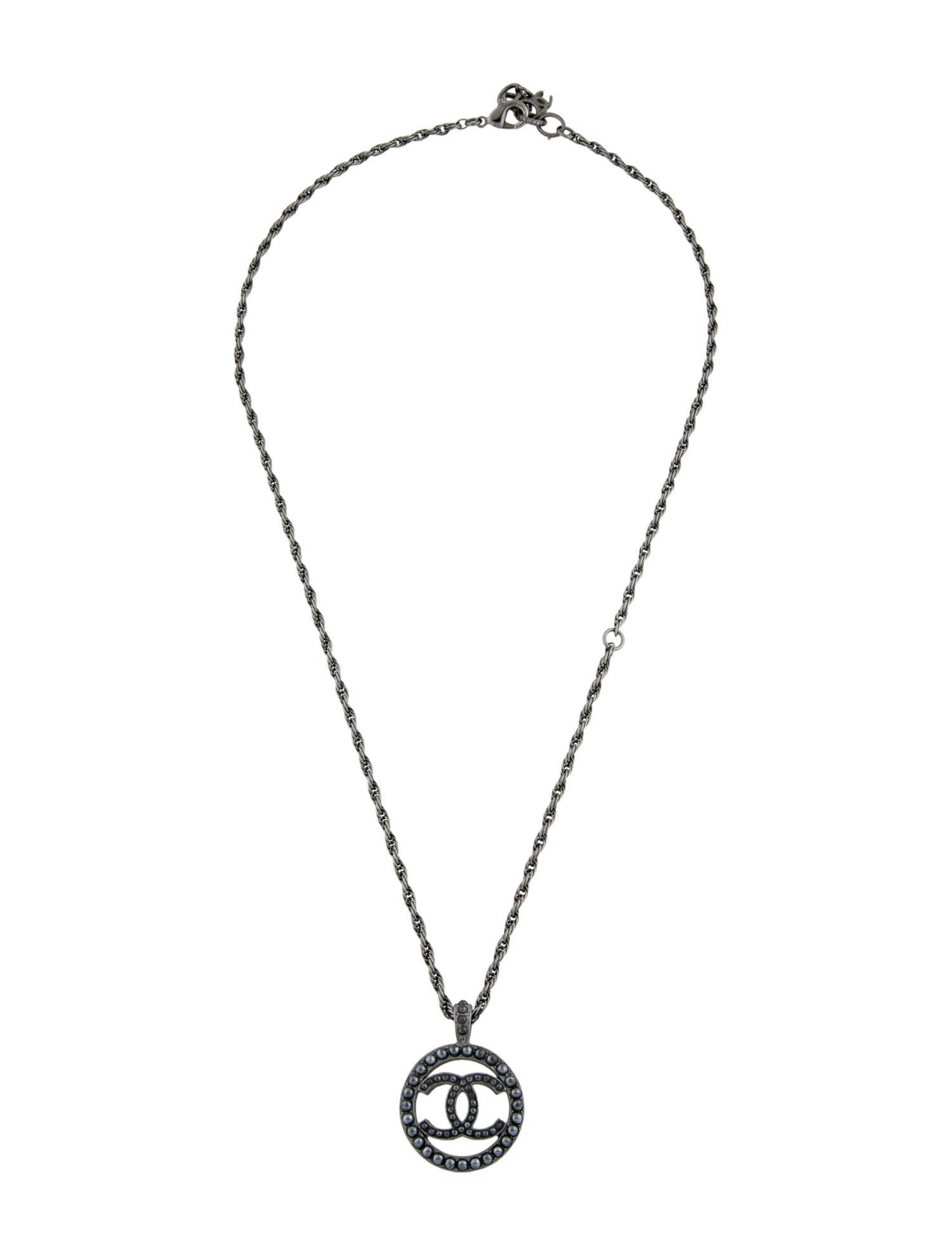 Chanel Faux Pearl CC Pendant Necklace